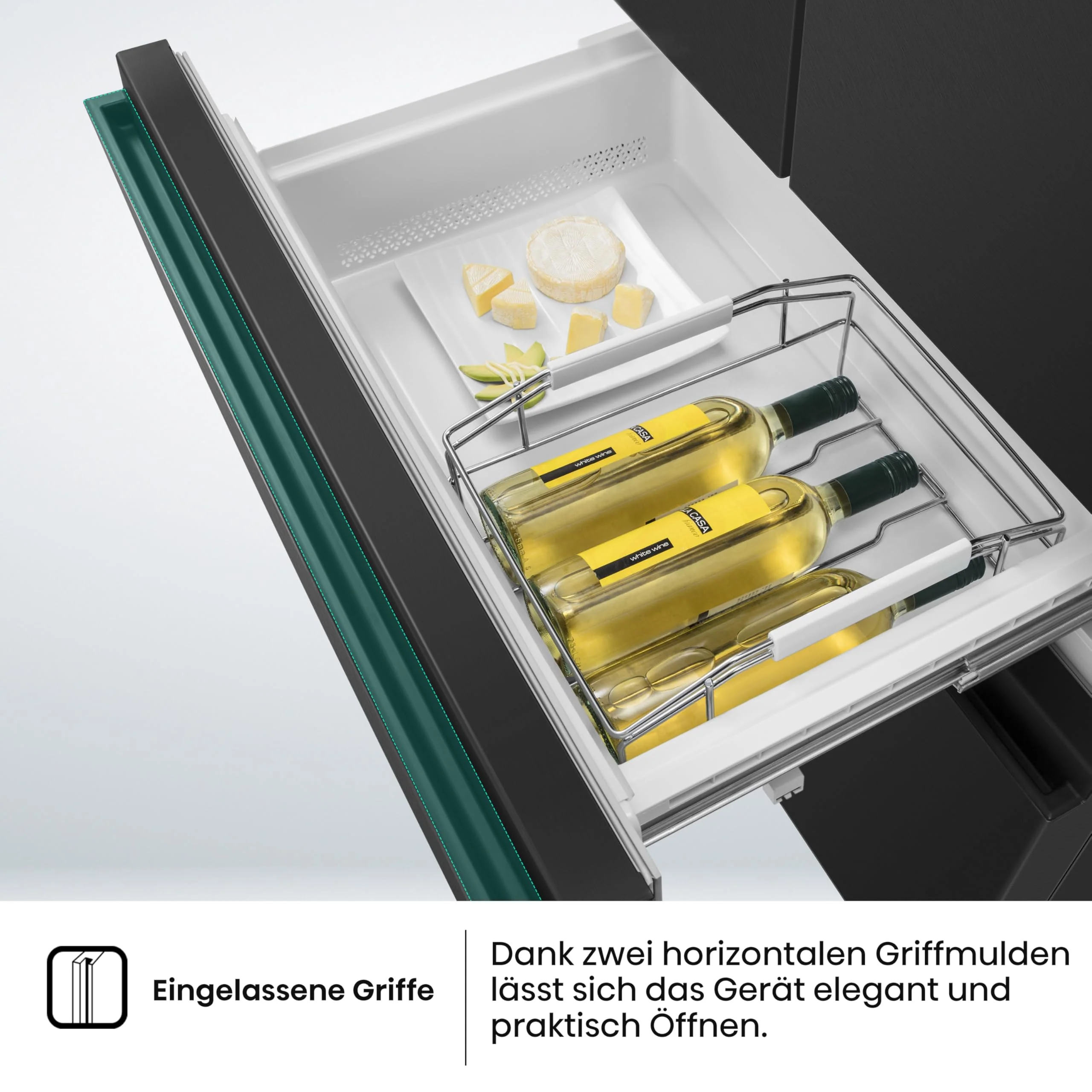 Hisense RF540N4SBF2 French Door Kühl-Gefrierkombination/ NoFrostPlus/ Inverter-Kompressor/ Multiflow 360°/ SuperCool/ 181,7 cm/ Kühlteil 302 l/ Gefrierteil 178 l/ 40 dB/ 310 kWh/ Jahr/ Schwarz - Image 9