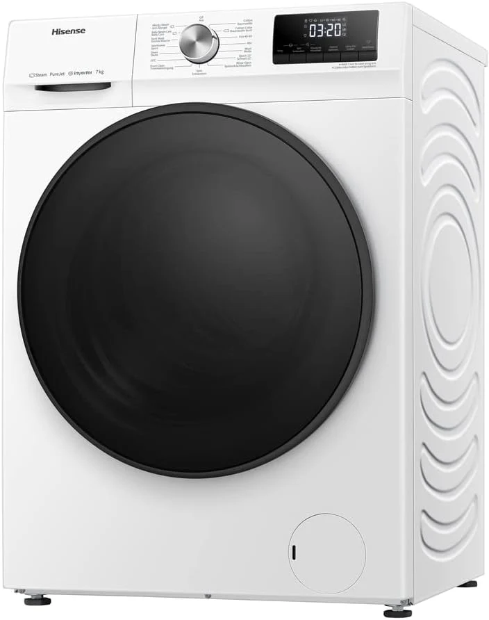 Hisense WFQA7014EVJM Waschmaschine mit Dampffunktion/ 7 kg /AquaStop/ 1400 U/min /15 Programme/ Inverter PowerDrive Motor/Edelstahltrommel/Kindersicherung/Trommelreinigung/Weiß - Image 14