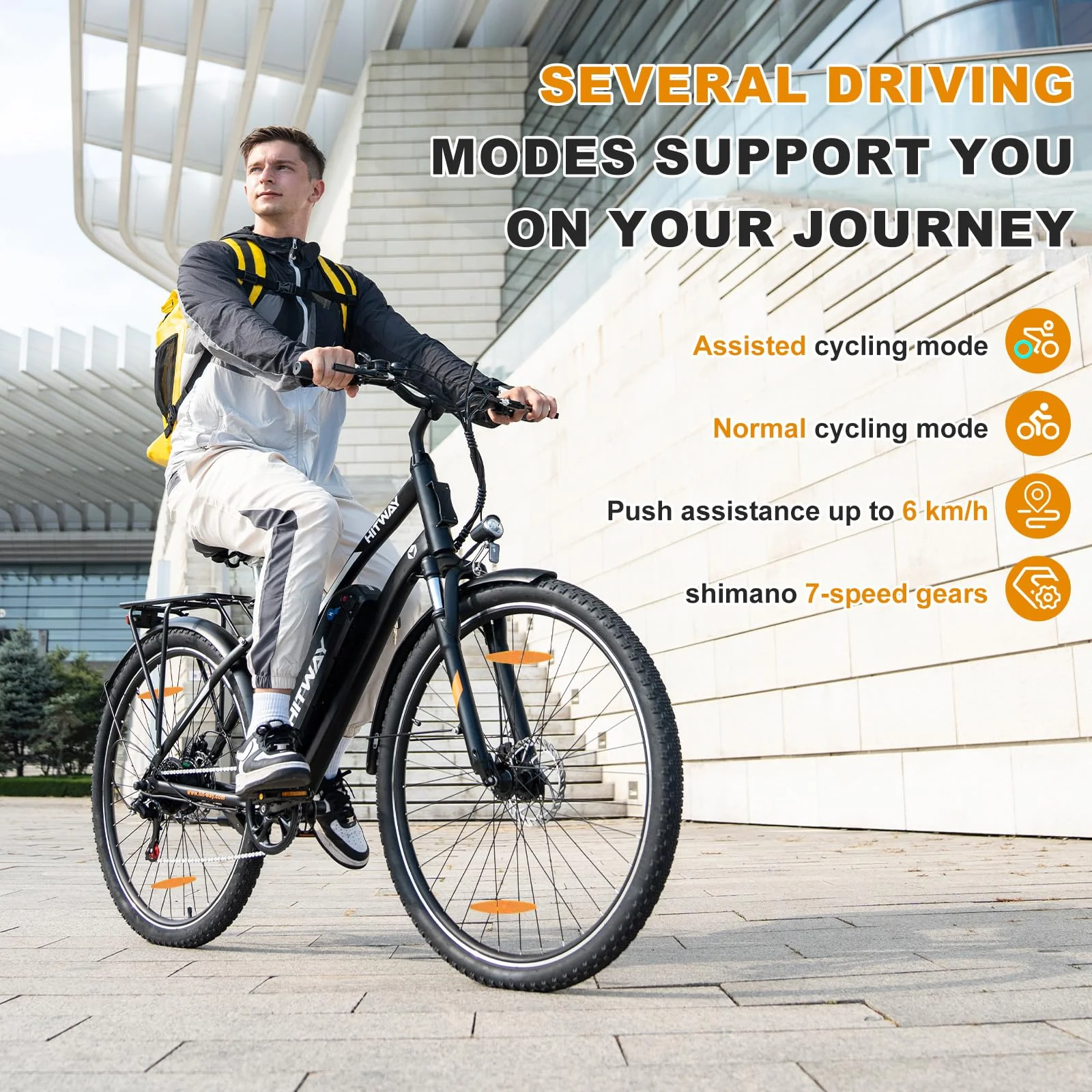 HITWAY E Bike 28 Zoll, Elektrofahrrad Pedelec für Damen und Herren, E-Fahrrad mit 36V 12Ah/13Ah Wechselakku, 250W Motor, 7 Gang Schaltung,StVZO Citybike Electric Bike Ebike Reichweite bis zu 35-90km - Image 3