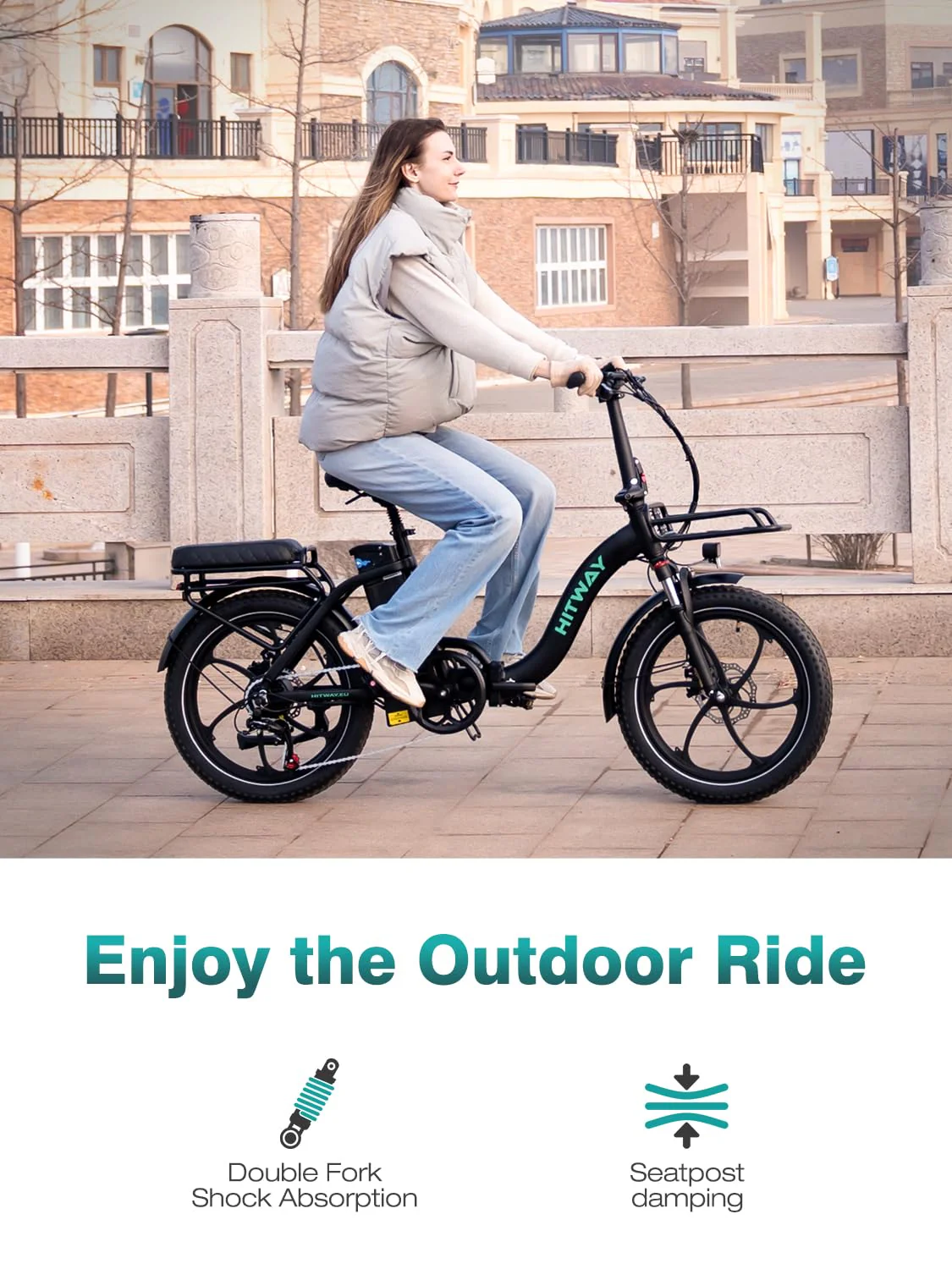 HITWAY E Bike BK6SL1-36V15.6Ah mit 250W Motor, Elektrofahrrad 20 Zoll, 70-150km Reichweite, 7-Gang, APP-Steuerung, faltbar, IP54 wasserdicht Pedelec - Image 5
