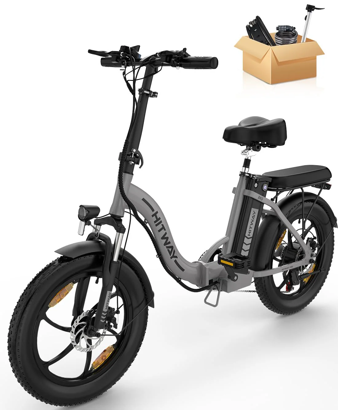 HITWAY E Bike Elektrofahrrad E-Bike Klapprad20 Fat Tire E-Fahrrad klapprad,12Ah Lithium-Akku,für Lange Reichweite bis 35-90km, Off-Road Mountainbike mit 7 Gängen,City E-Bike Herren Damen BK6S 2025 - Image 2