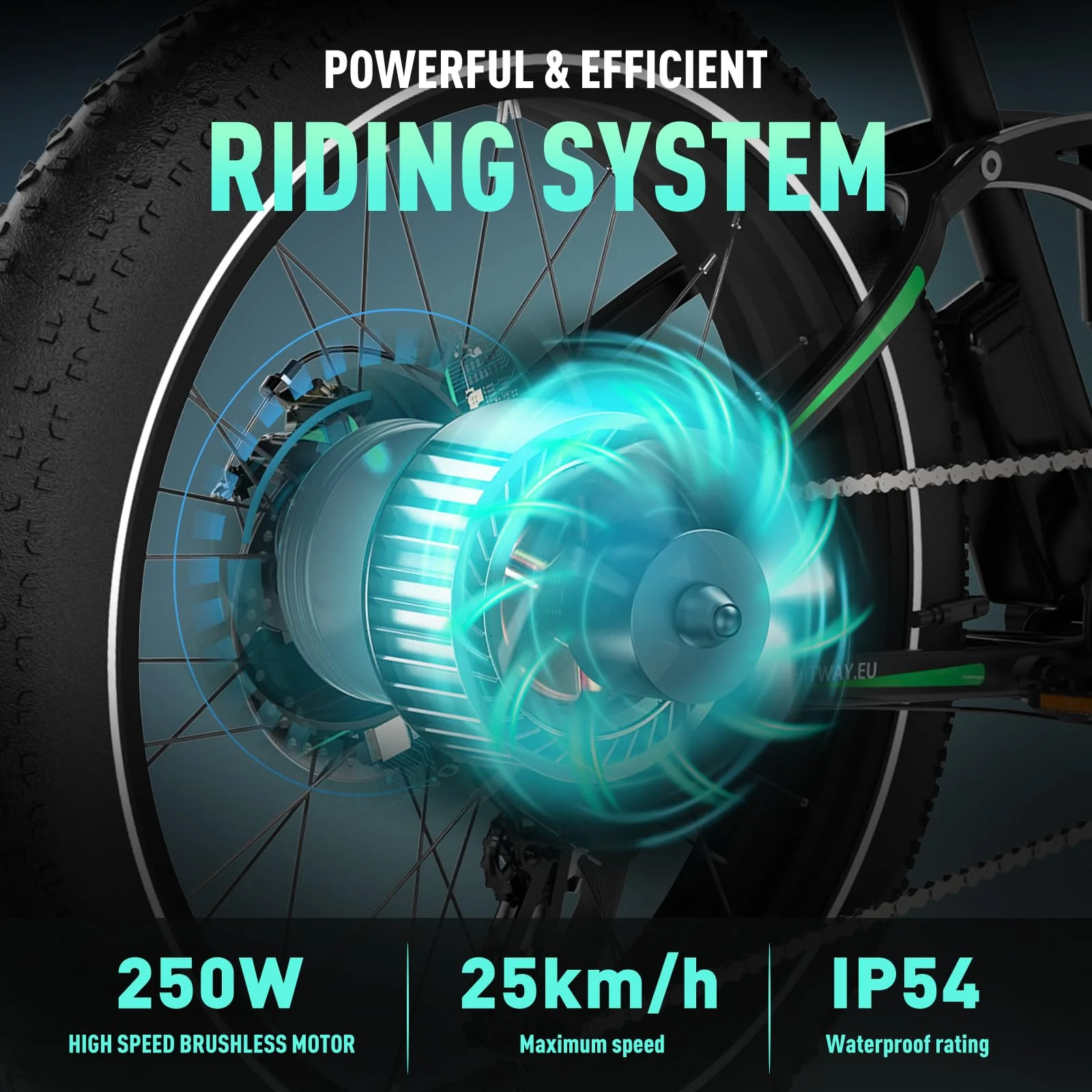 HITWAY E Bike Elektrofahrrad für Erwachsene 26 Zoll 4.0 Fat Tire Ebikes, 48V 15Ah Mountain E-MTB Fahrrad,Pedelec,7 Gang,bis 70-150km - Image 5