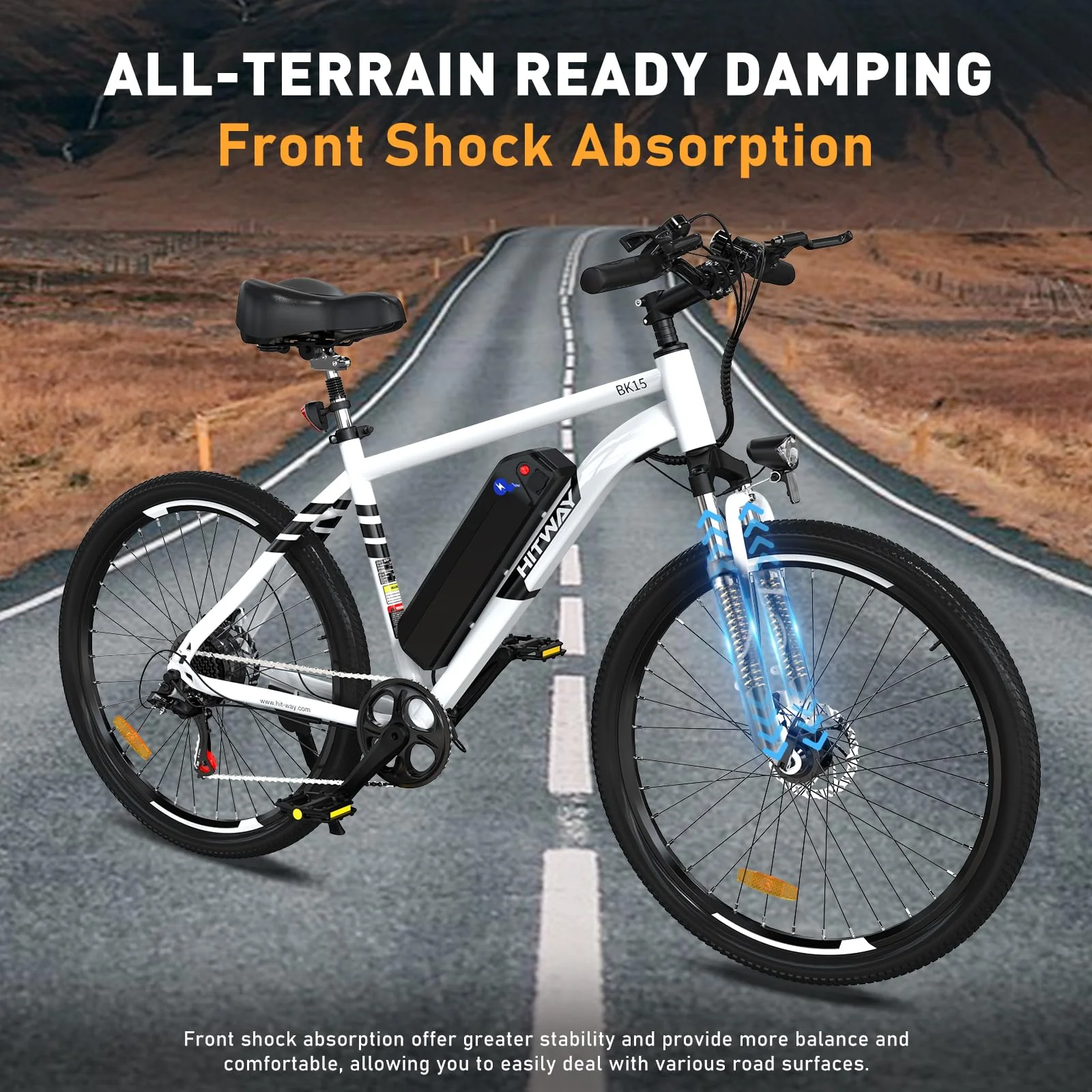 HITWAY E-Bikes, 26 Zoll E Bike Herren Damen mit Abnehmbarer 36V 12Ah Akku, 250W Motor MTB, E-Mountainbike mit 7 Gang, Elektrofahrrad Reichweite bis zu 35-90KM