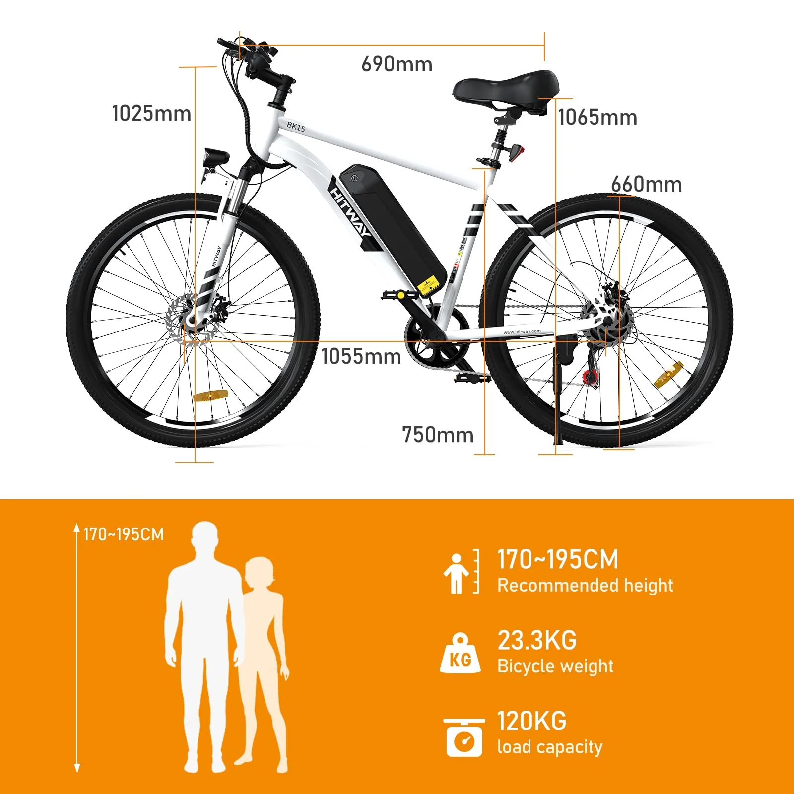 HITWAY E-Bikes, 26 Zoll E Bike Herren Damen mit Abnehmbarer 36V 12Ah Akku, 250W Motor MTB, E-Mountainbike mit 7 Gang, Elektrofahrrad Reichweite bis zu 35-90KM - Image 6