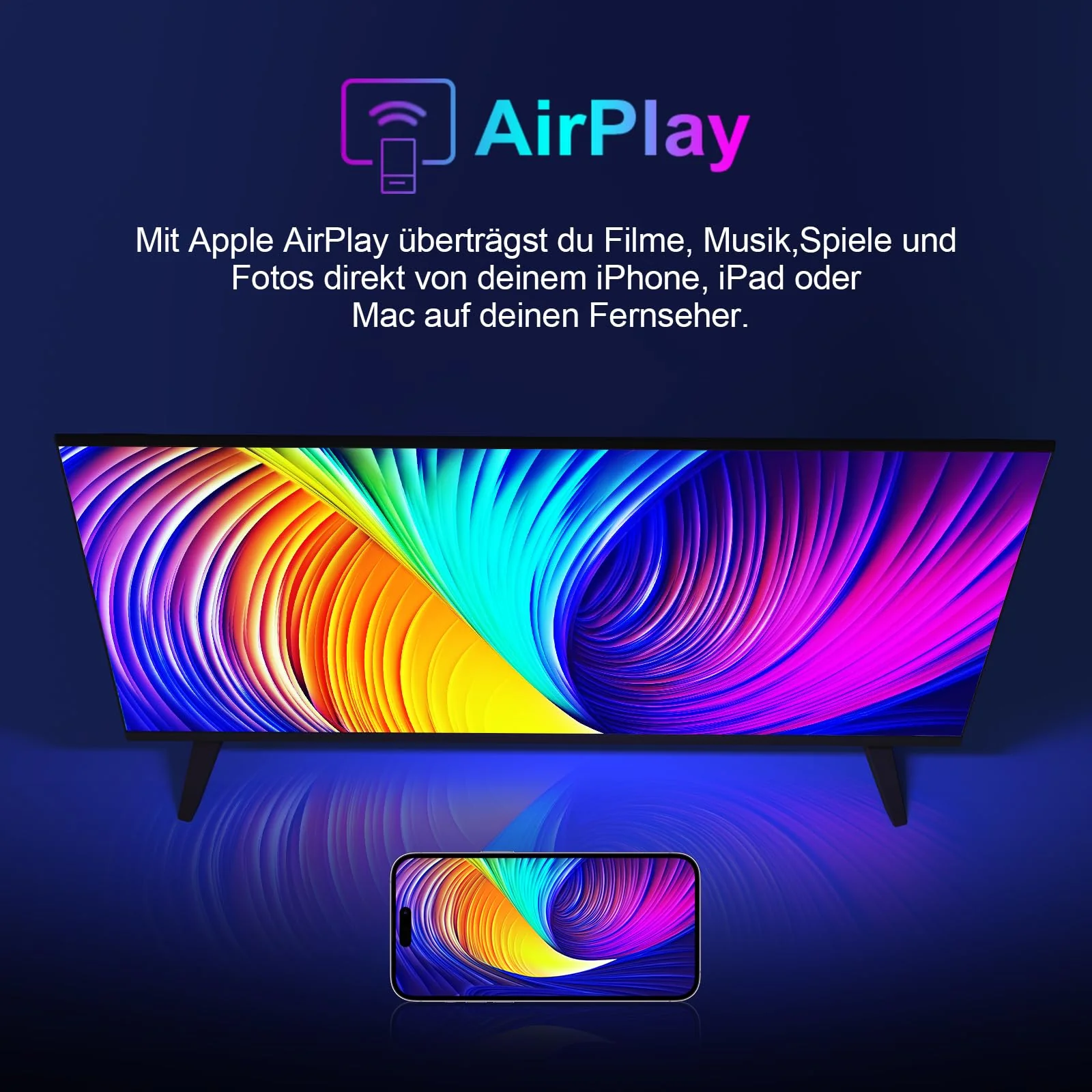HKC H40Q1F-V Smart TV 40 Zoll (100cm) FHD LED Fernseher mit WLAN, Triple Tuner (DVB-T/T2, DVB-C, DVB-S/S2), AirPlay, App Store, HDMI, USB, CI/CI+, Netflix, YouTube und mehr - Image 11