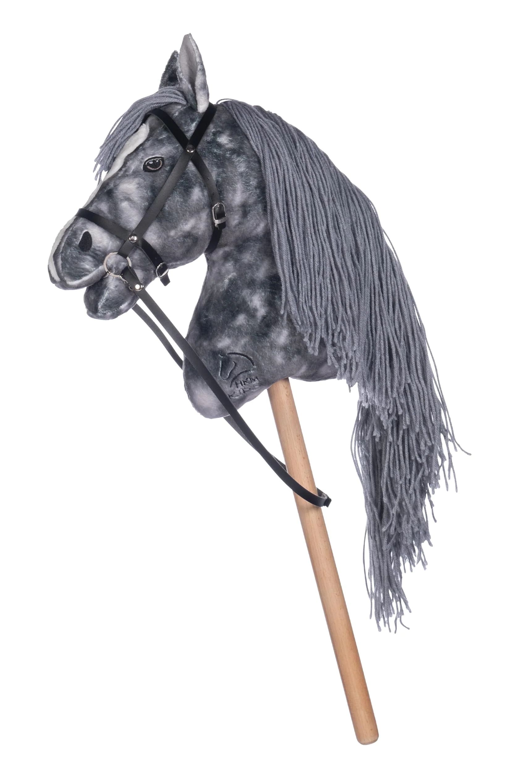 HKM Kids Hobby Horse, Apfelschimmel, Grau, mit Halfter und Führstrick in Blau, Steckenpferd für Kinder, Pferde Spielzeug - Image 9