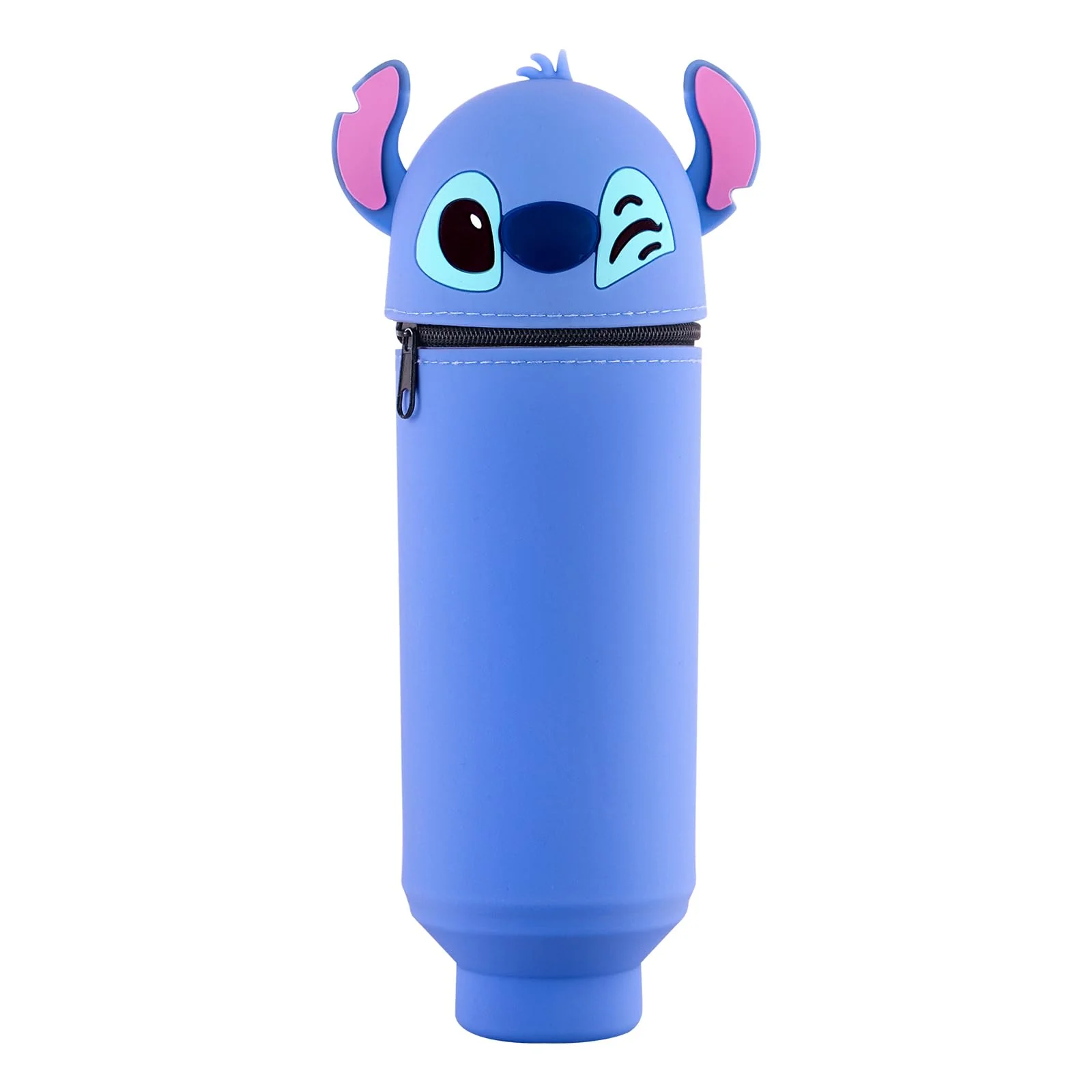 Hkyiowdp Silikon Federmäppchen, Blau Mäppchen mit Zip-Deckel, Niedlicher Cartoon Stifte Federmäppchen, Silikontasche Etui, Blau