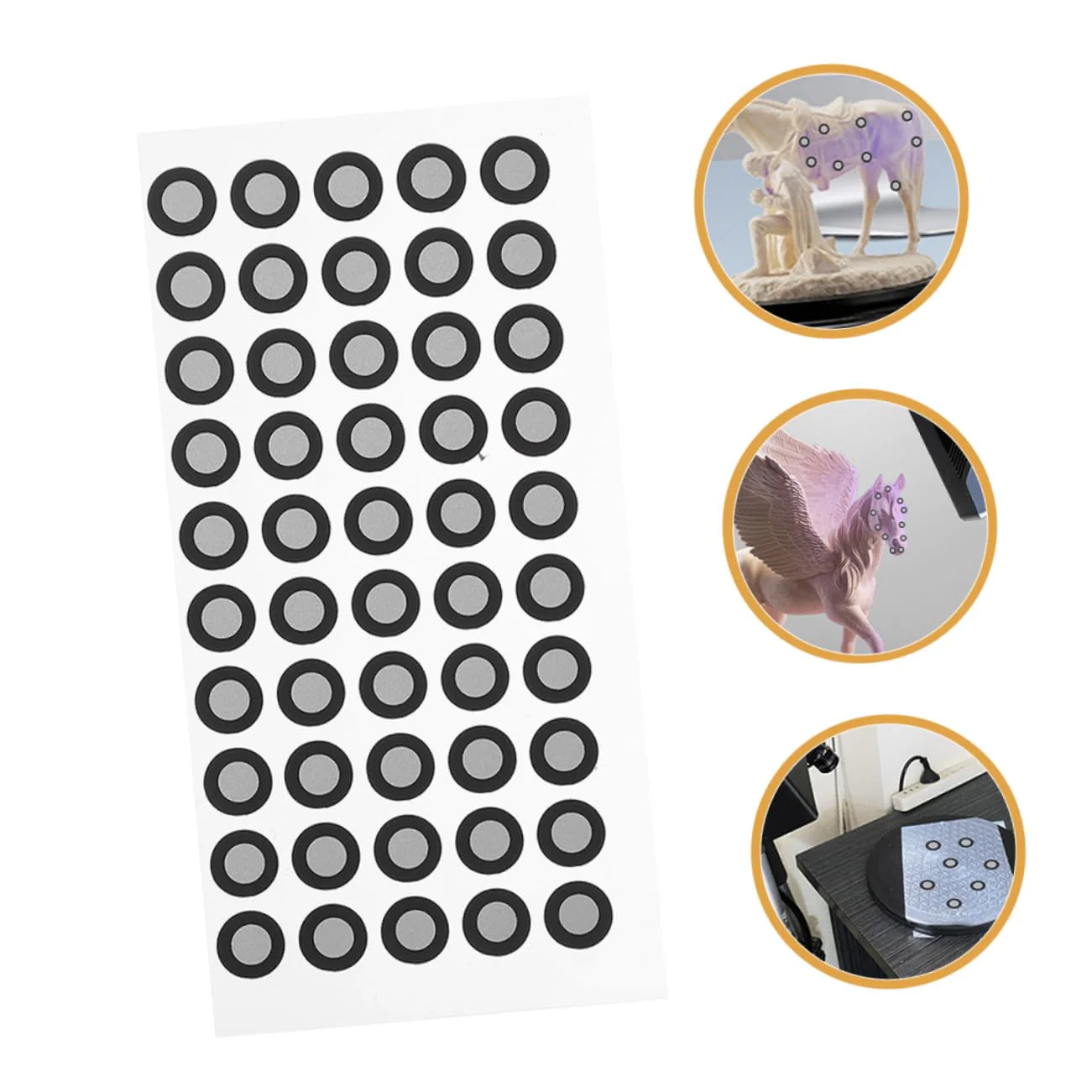 Hoement 5 Blatt Scanner Reflexfolie 3D Scan Referenzpunkte 3D Scanner Positionierungspunkte Referenzpunkte Für 3D Scanner Reflektierende Markierungspunkte Referenzpunkte Zum Scannen - Image 7