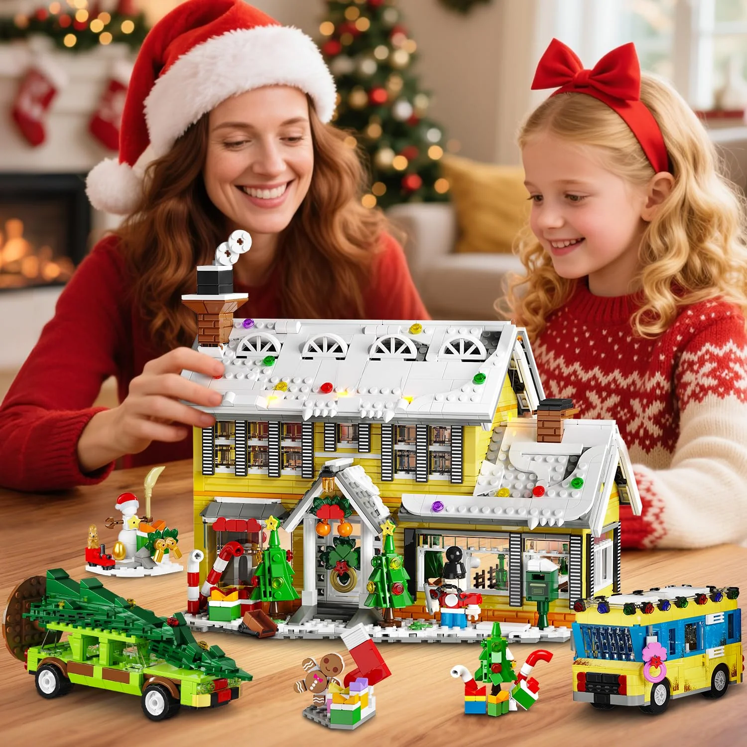 HOGOKIDS Adventskalender 2025 Weihnachts Bauspielzeug mit Licht, 24 Tage-Weihnachts Countdown Haus, Mini-Baustein-Set, Weihnachtsspielzeug Geschenk für Erwachsene Kinder Mädchen Jungen ab 12 Jahren - Image 4