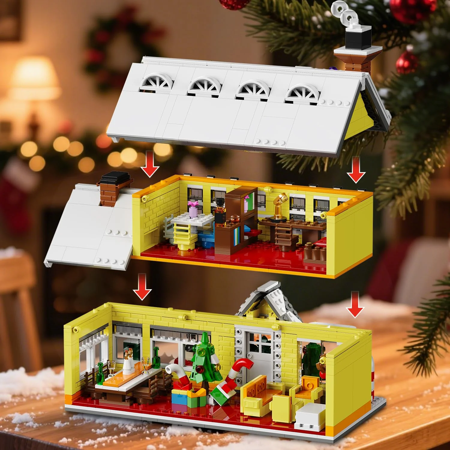 HOGOKIDS Adventskalender 2025 Weihnachts Bauspielzeug mit Licht, 24 Tage-Weihnachts Countdown Haus, Mini-Baustein-Set, Weihnachtsspielzeug Geschenk für Erwachsene Kinder Mädchen Jungen ab 12 Jahren - Image 5