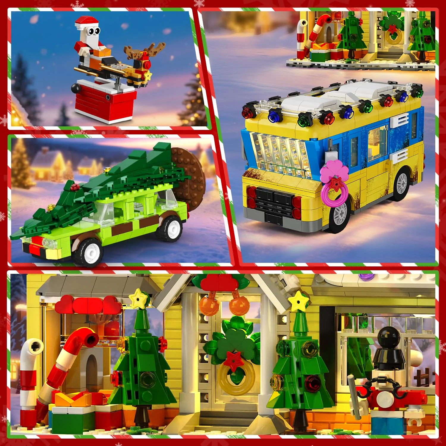 HOGOKIDS Adventskalender 2025 Weihnachts Bauspielzeug mit Licht, 24 Tage-Weihnachts Countdown Haus, Mini-Baustein-Set, Weihnachtsspielzeug Geschenk für Erwachsene Kinder Mädchen Jungen ab 12 Jahren - Image 6