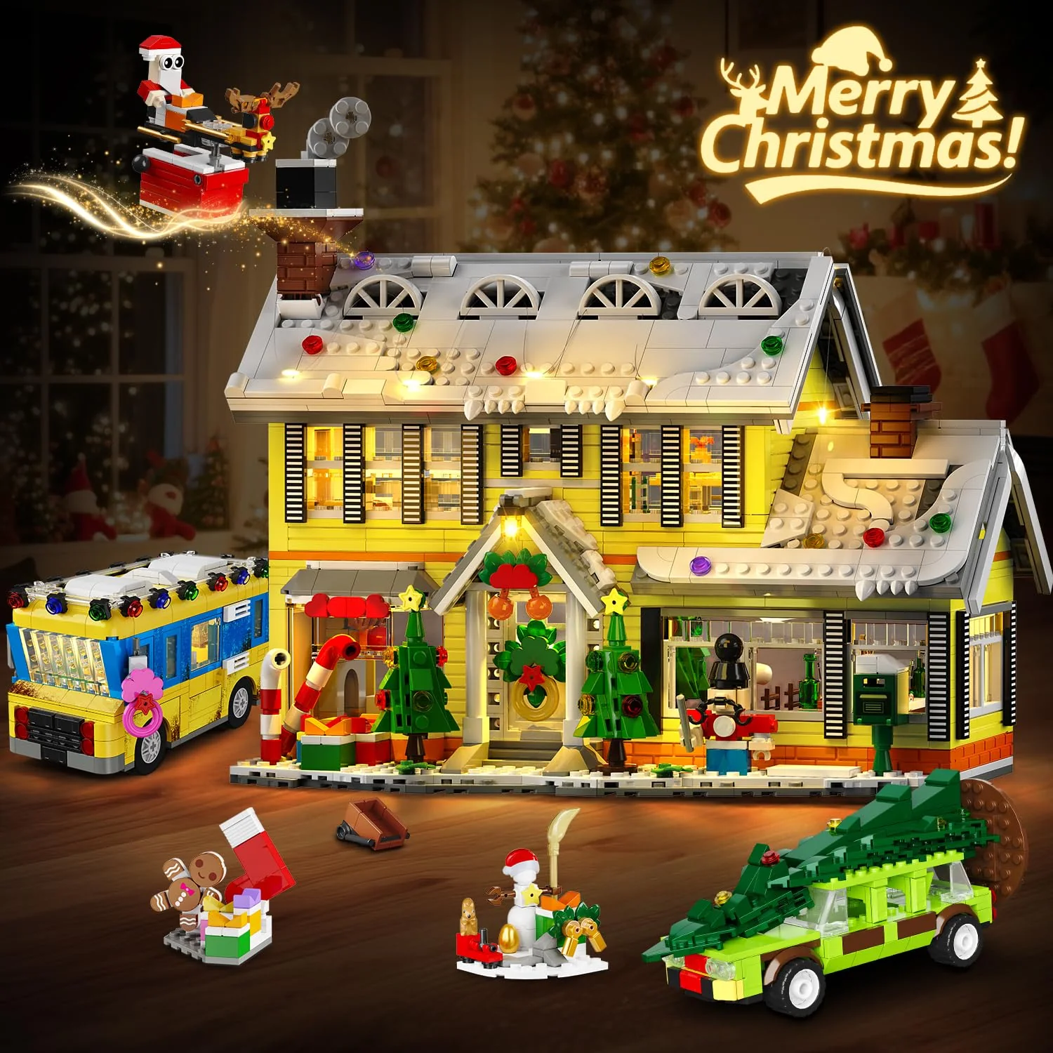 HOGOKIDS Adventskalender 2025 Weihnachts Bauspielzeug mit Licht, 24 Tage-Weihnachts Countdown Haus, Mini-Baustein-Set, Weihnachtsspielzeug Geschenk für Erwachsene Kinder Mädchen Jungen ab 12 Jahren - Image 9