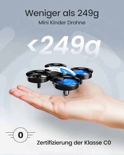 Holy Stone HS210 Mini Drohne für Kinder,RC Quadrocopter Nano Drone mit 3 Akkus 21 Min. Lange Flugzeit, Auto Höhenhaltung, 360° Rollen, Kopfloss Modus, One Key Start Indoor Geschenk Anfänger,Blau,C0 - Image 2