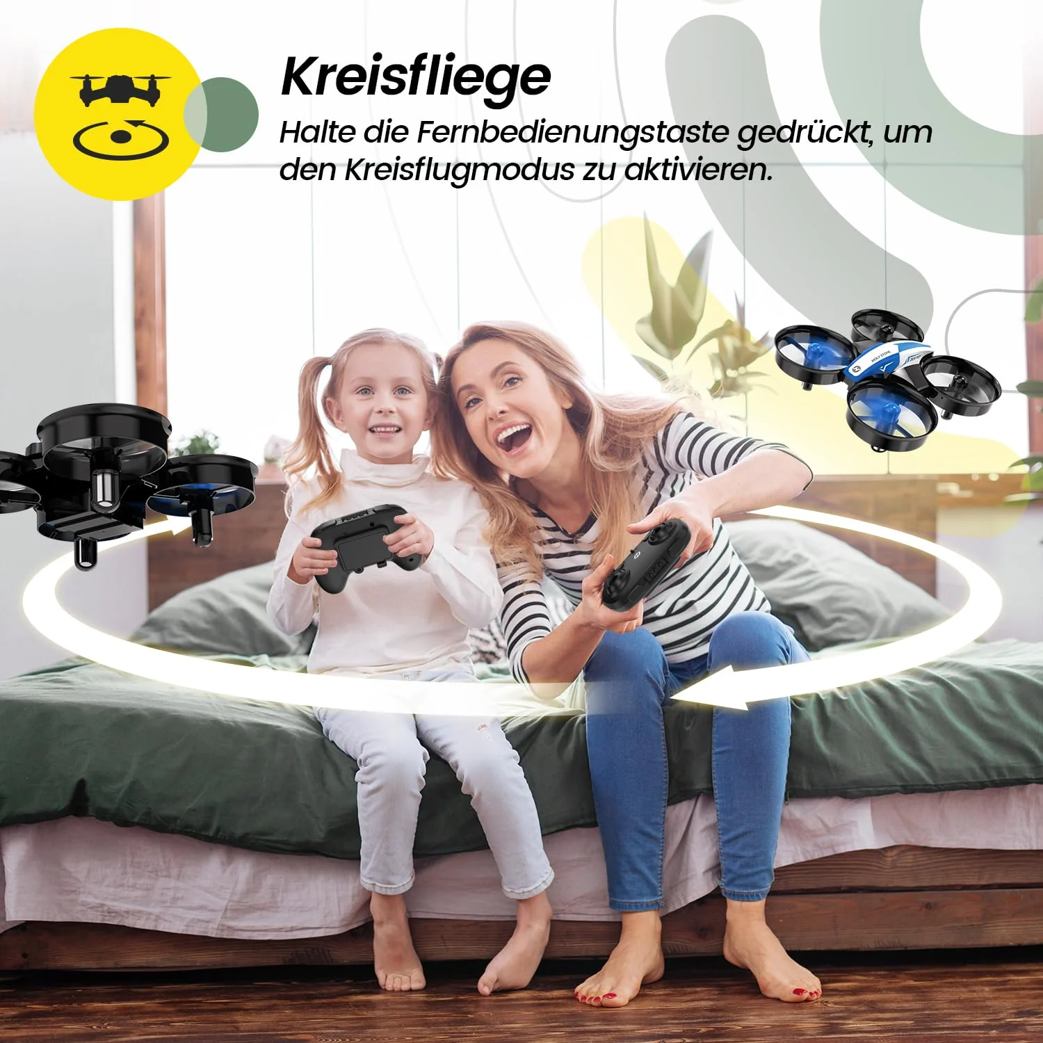 Holy Stone HS210 Mini Drohne für Kinder,RC Quadrocopter Nano Drone mit 3 Akkus 21 Min. Lange Flugzeit, Auto Höhenhaltung, 360° Rollen, Kopfloss Modus, One Key Start Indoor Geschenk Anfänger,Blau,C0 - Image 8