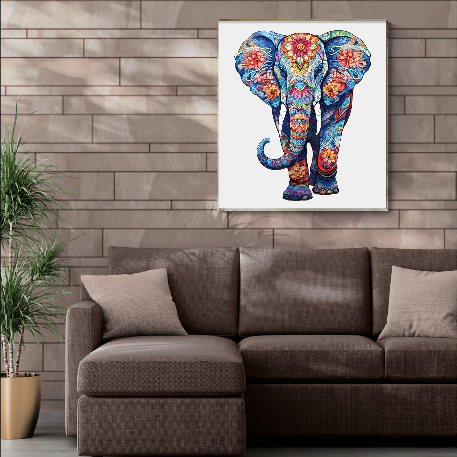 Holzpuzzle Erwachsene, 210 Teile Elefant Holz Puzzle Erwachsene, 27.3x34cm Wooden Puzzle, Unregelmäßige Einzigartige Puzzle, Holzpuzzle Tierform, Holz Puzzle Mit Geschenkbox Aus Holz - Image 3