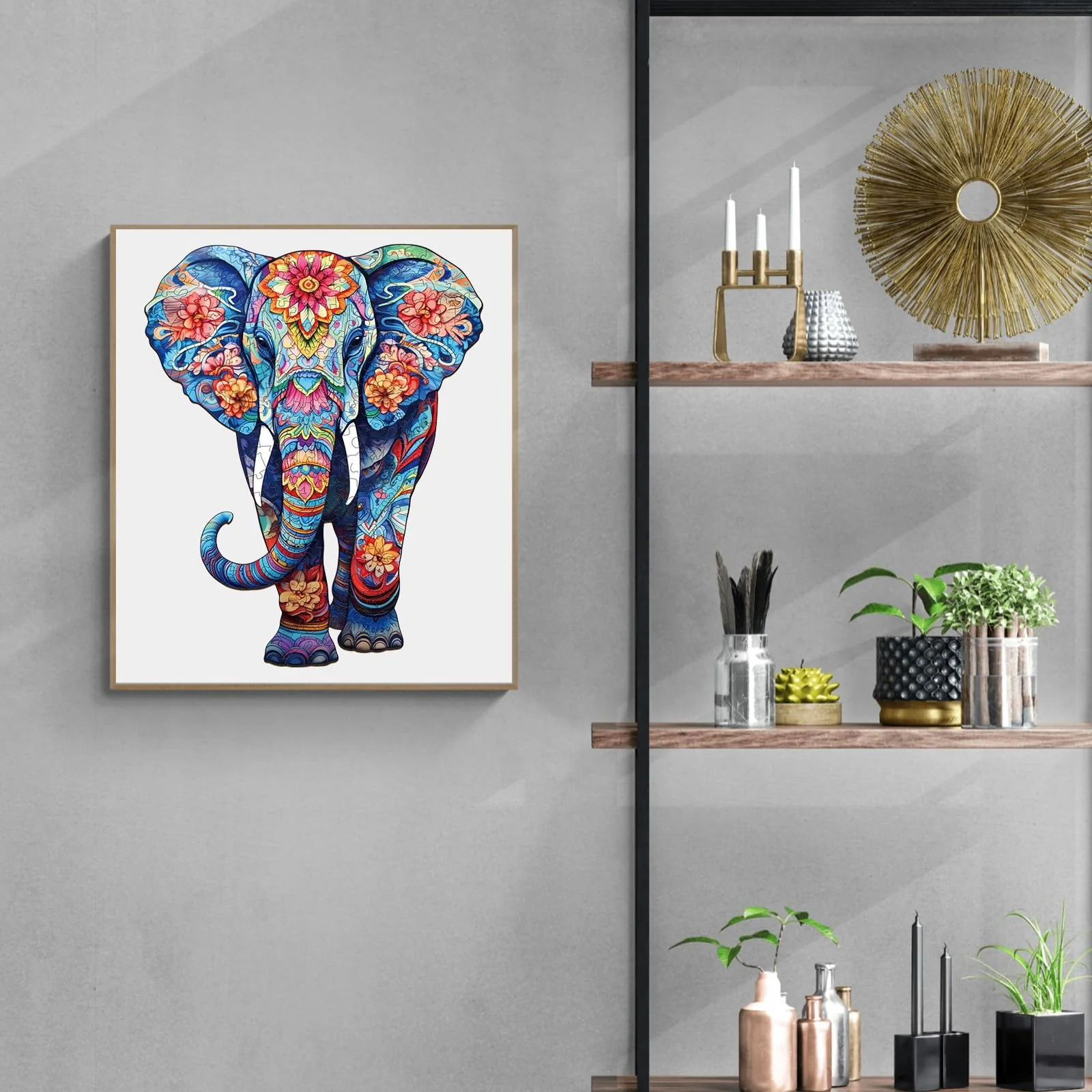 Holzpuzzle Erwachsene, 210 Teile Elefant Holz Puzzle Erwachsene, 27.3x34cm Wooden Puzzle, Unregelmäßige Einzigartige Puzzle, Holzpuzzle Tierform, Holz Puzzle Mit Geschenkbox Aus Holz - Image 9