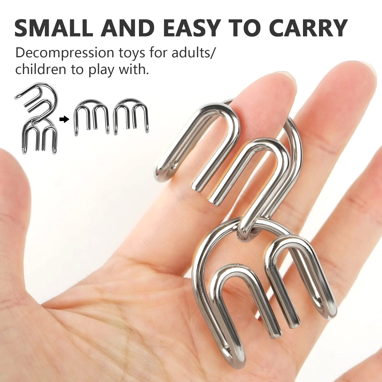 Holzsammlung 24 Stück Knobelspiele Metall, Metallpuzzle Metallknobellei Set IQ Spiele Geduldspiel Geschicklichkeitsspiel, Metal Puzzle Denkspiele Spielzeug Mini Geschenk für Erwachsene und Kinder - Image 3