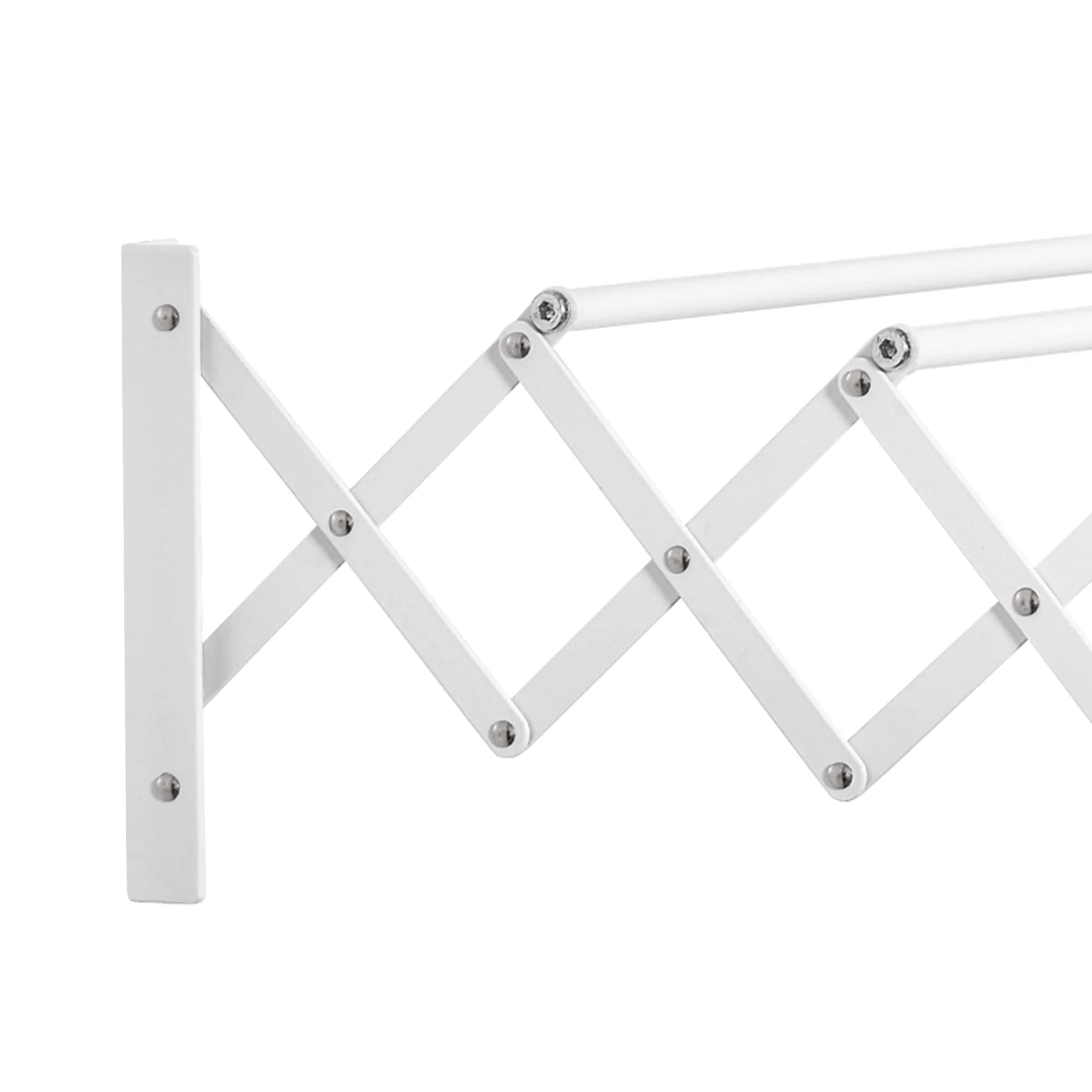 HOMCOM Wandtrockner Wäscheständer für Wandmontage Wandwäschetrockner ausziehbar klappbar platzsparender Wäschereck für kleine Haushalte für drinnen und draußen Metall Weiß 63,5 x 60 x 20 cm - Image 4