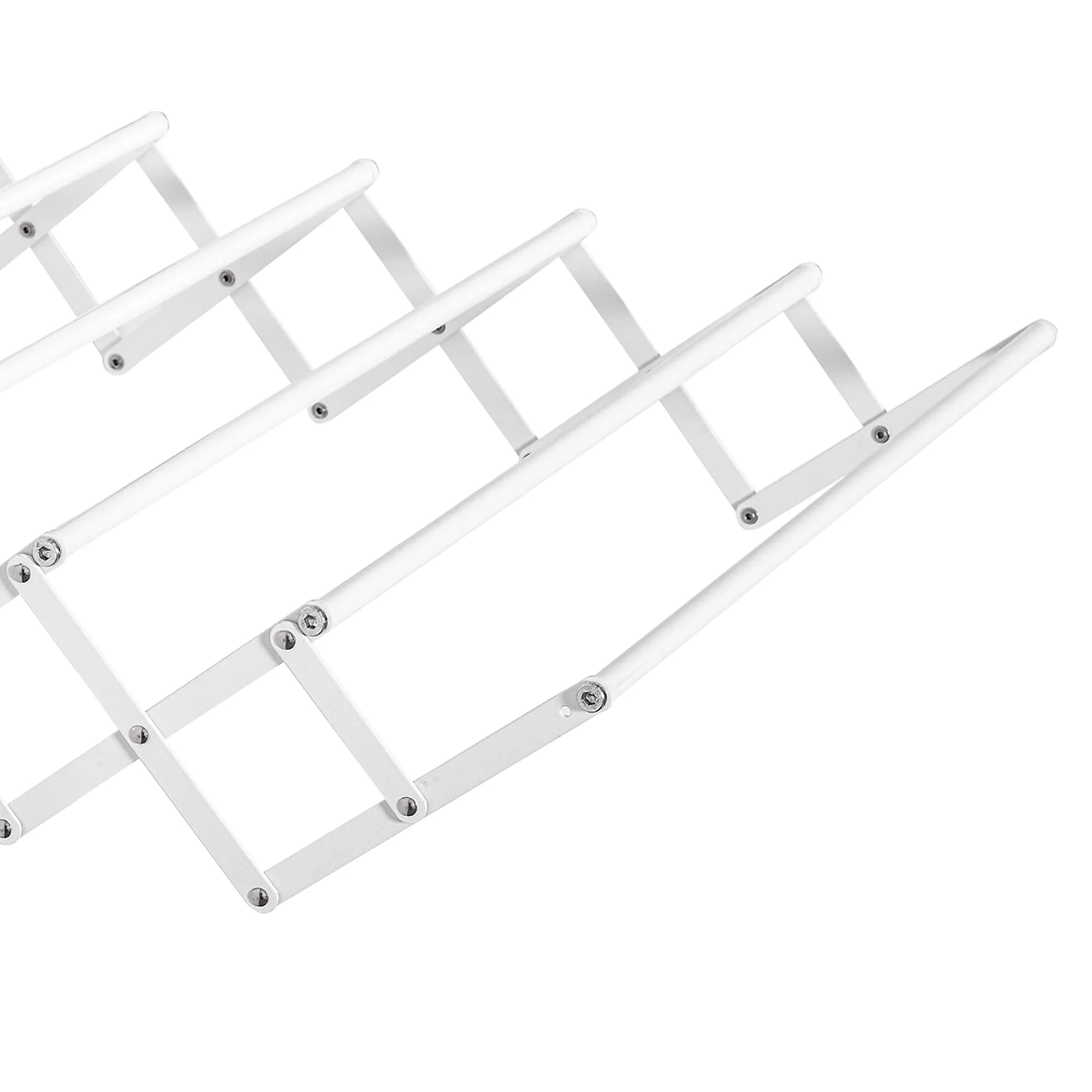 HOMCOM Wandtrockner Wäscheständer für Wandmontage Wandwäschetrockner ausziehbar klappbar platzsparender Wäschereck für kleine Haushalte für drinnen und draußen Metall Weiß 63,5 x 60 x 20 cm - Image 8