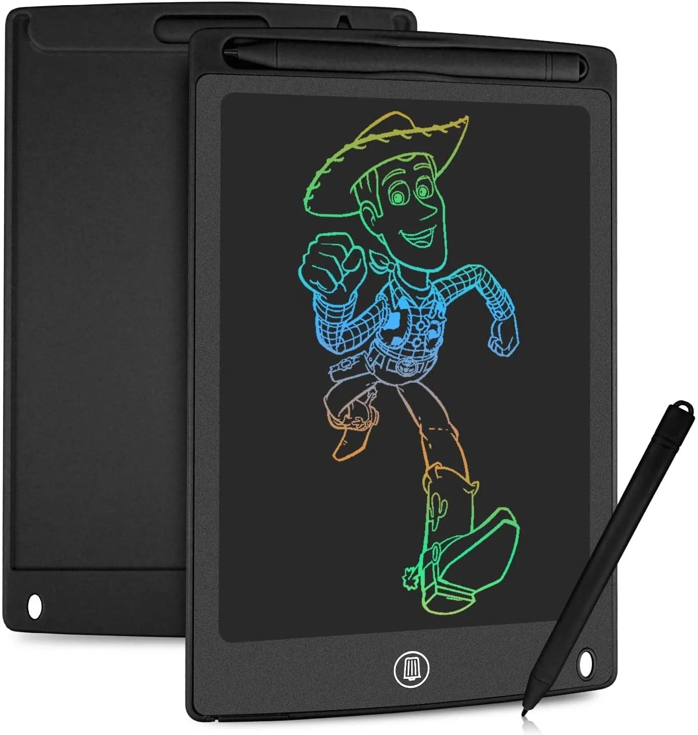 HOMESTEC LCD Schreibtafel 8,5 Zoll, Schreibtafel Buntes Display Kinder Spielzeug für Notieren/Zeichnen, Optimaler Papierersatz, Kinderspielzeug ab 3 Jahre (Schwarz)