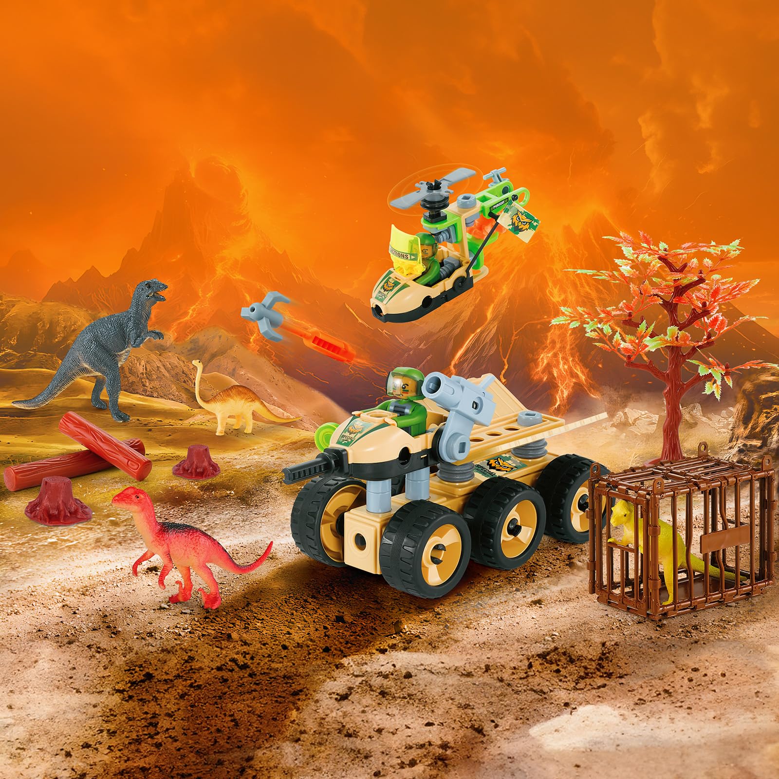 HOMETTER Dinosaurier Spielzeug, Konstruktionsspielzeug, Bauspielzeug Mint-Lernpaket für Vorschulkinder, Geburtstag Christms Idee Geschenk für Jungs Alter 5 6 7 8+ Jahre - Image 4