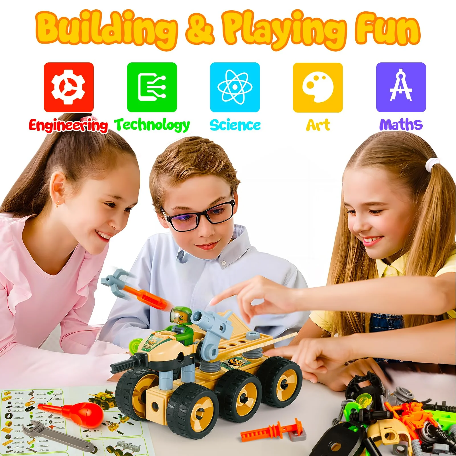 HOMETTER Dinosaurier Spielzeug, Konstruktionsspielzeug, Bauspielzeug Mint-Lernpaket für Vorschulkinder, Geburtstag Christms Idee Geschenk für Jungs Alter 5 6 7 8+ Jahre - Image 8