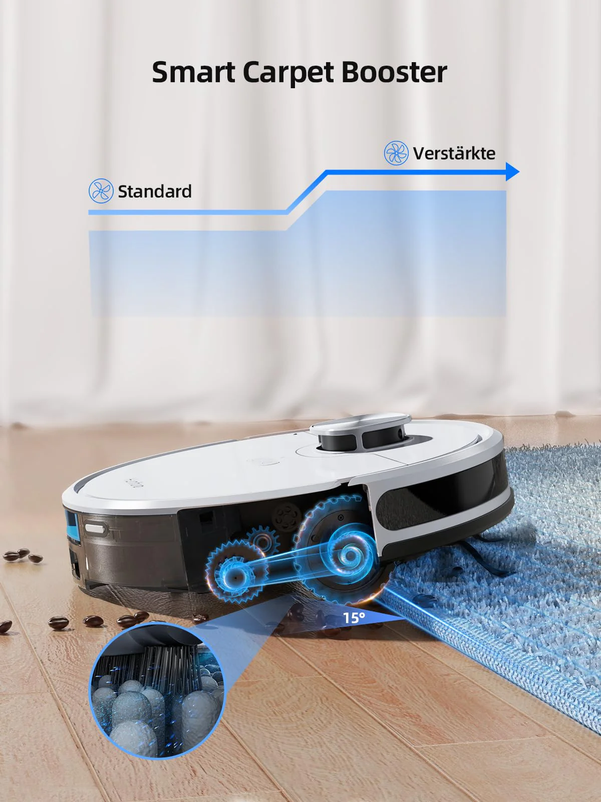 HONITURE Saugroboter mit Wischfunktion, Staubsauger Roboter mit Absaugstation, 5000Pa Saugkraft Saug und Wischroboter mit LiDAR Navigation, Mapping, APP, Alexa für Tierhaare Teppiche, 200 Min, Q6 SE - Image 6