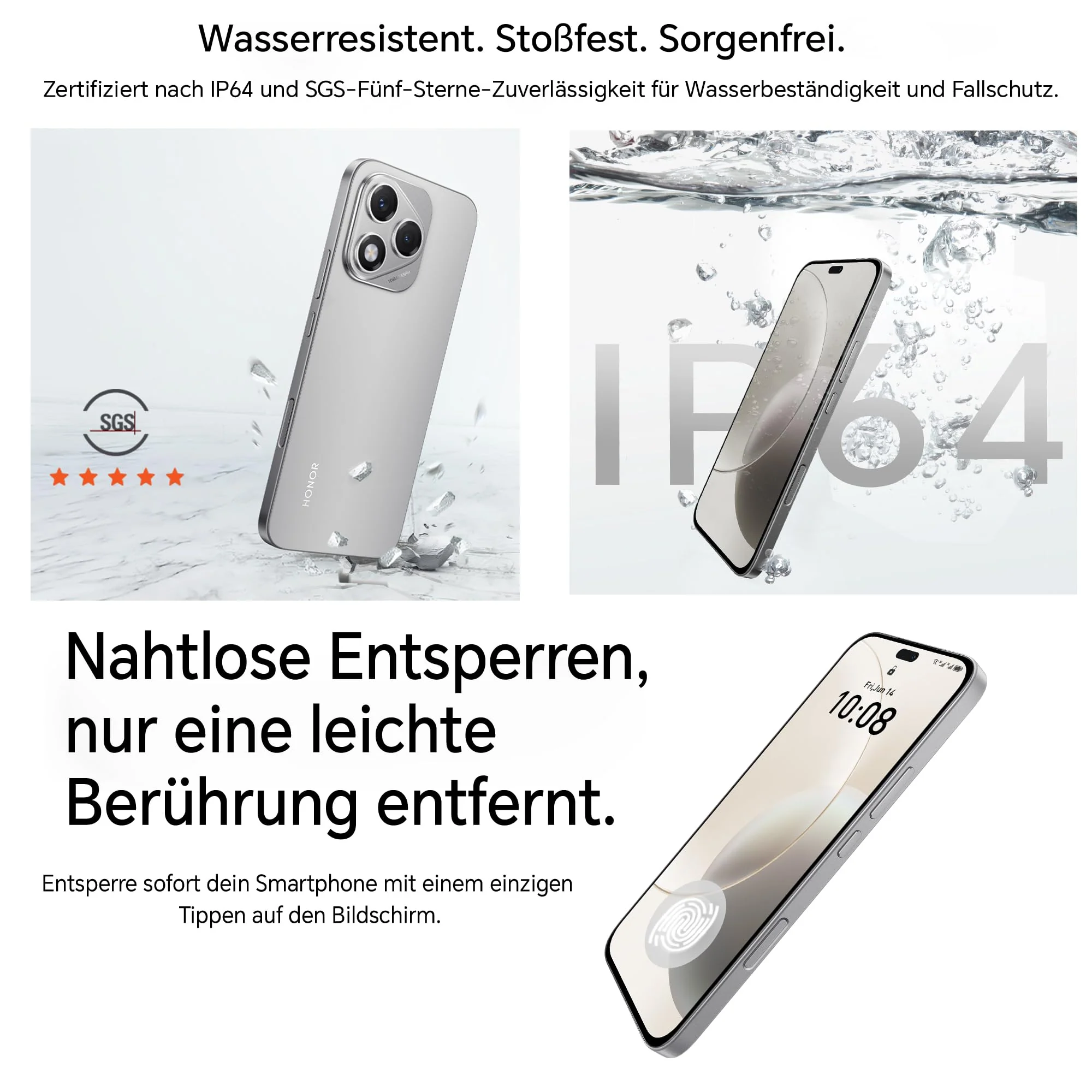HONOR 400 Lite Smartphone 5G Dual SIM NFC, 256GB/8GB RAM, Simlockfrei Android-Handy ohne Vertrag (108MP mit AI-Kamerataste, 6,7 Zoll Display, 5230mAh, Android 15) Velvet Grey - Image 8