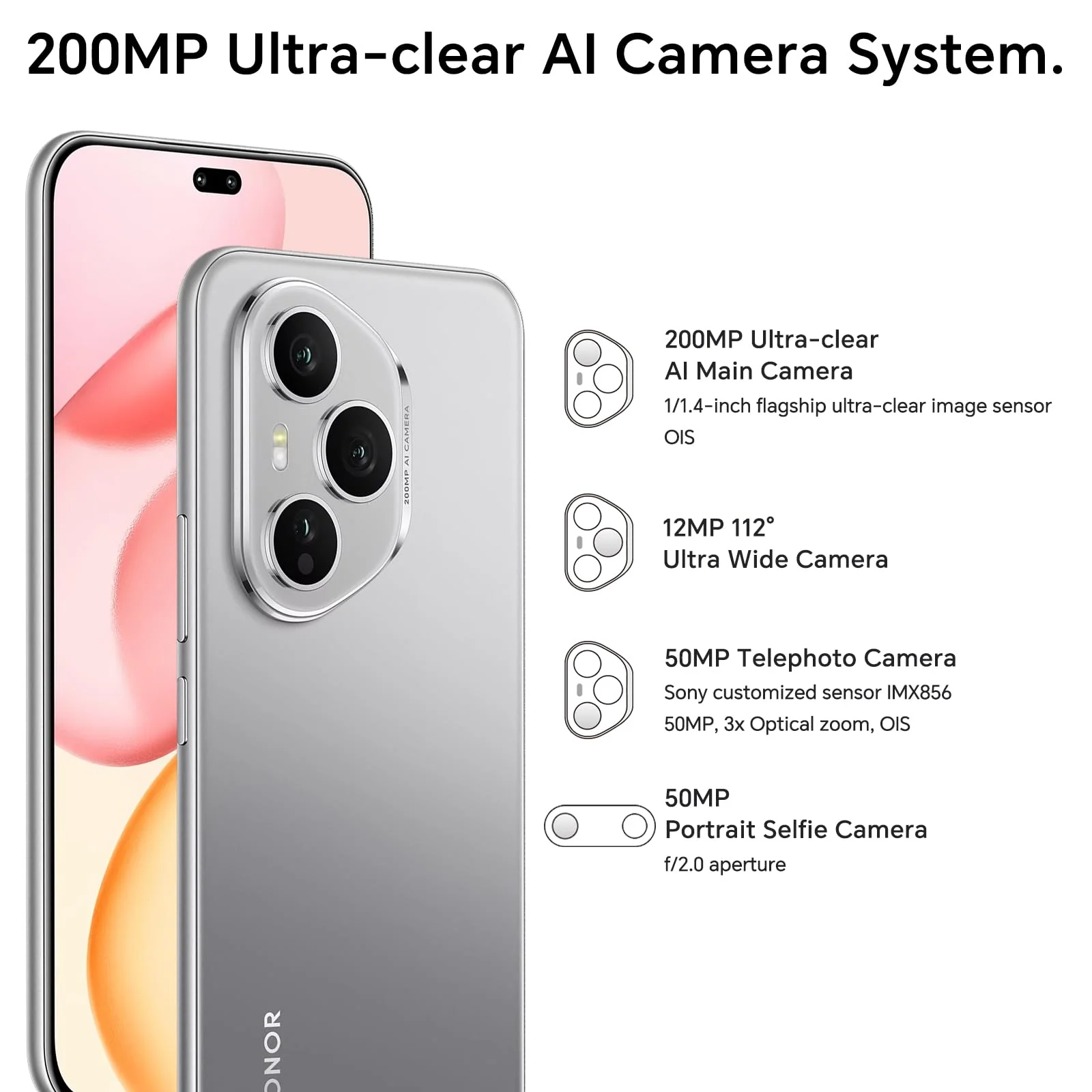 HONOR 400 Pro Smartphone 5G 512GB/12GB RAM, 200MP Ultra-Klare AI Kamera, 6,7 Zoll AMOLED Display 120Hz 5000Nits, Snapdragon 8 Gen 3, 5170mAh Akku, IP68 und IP69, Dual-SIM, NFC, Android 15, Grau - Image 8