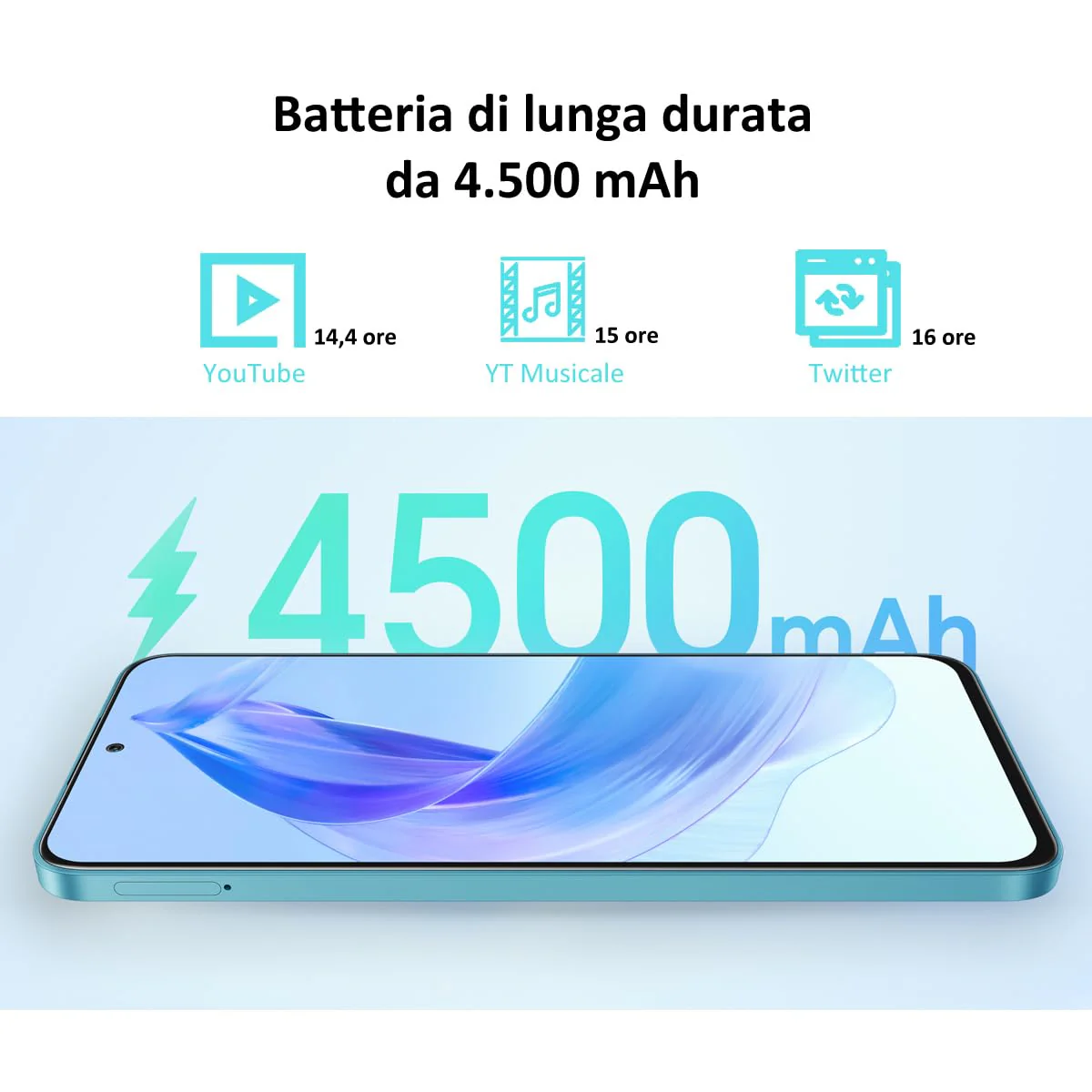 HONOR 90 Lite Smartphone 5G, 8 GB RAM und 256 GB, FullView Display von 6,7 Zoll bei 90 Hz, Dreifachkamera mit 100 MP mit 4500 mAh Akku, Dual SIM, Android 13, Cyan Lake - Image 6