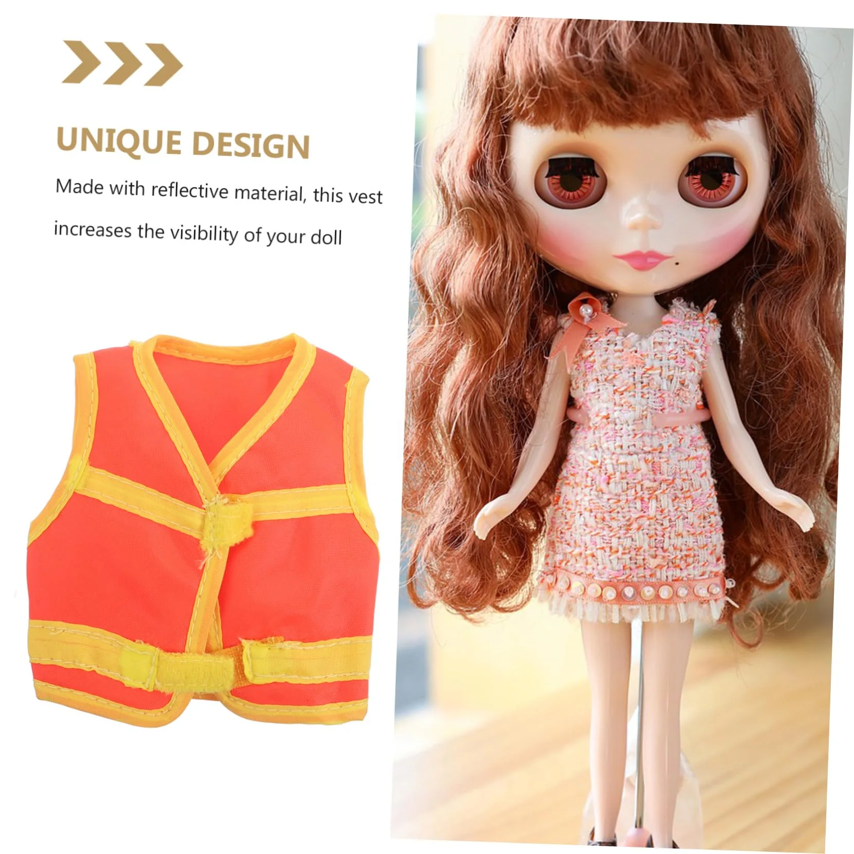 HOODANCOS 6 Zoll Bjd Puppen Reflektorweste FüR 1/6 Actionfigur Sicherheitsweste Aus Polyester Oranger Doll ZubehöR FüR Flugpersonal Und Soldaten - Image 9
