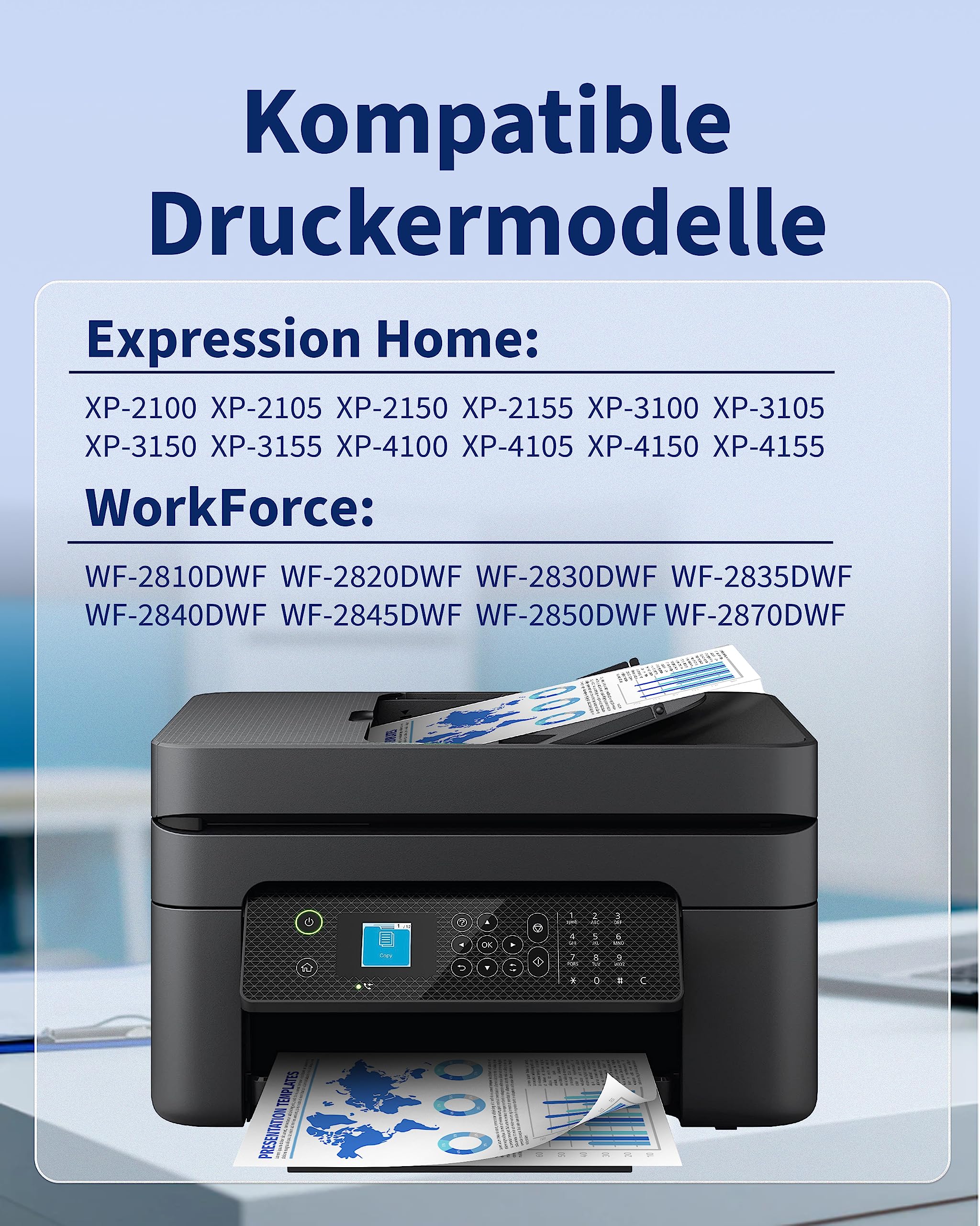 Hookink 603XL Druckerpatronen Kompatibel für Epson 603XL 603 XL für Expression Home XP-2100 XP-2150 XP-3100 XP-3105 XP-3150 XP-4100 XP-4155 Workforce WF-2810 WF-2830 WF-2835 WF-2840 WF-2850 - Image 7