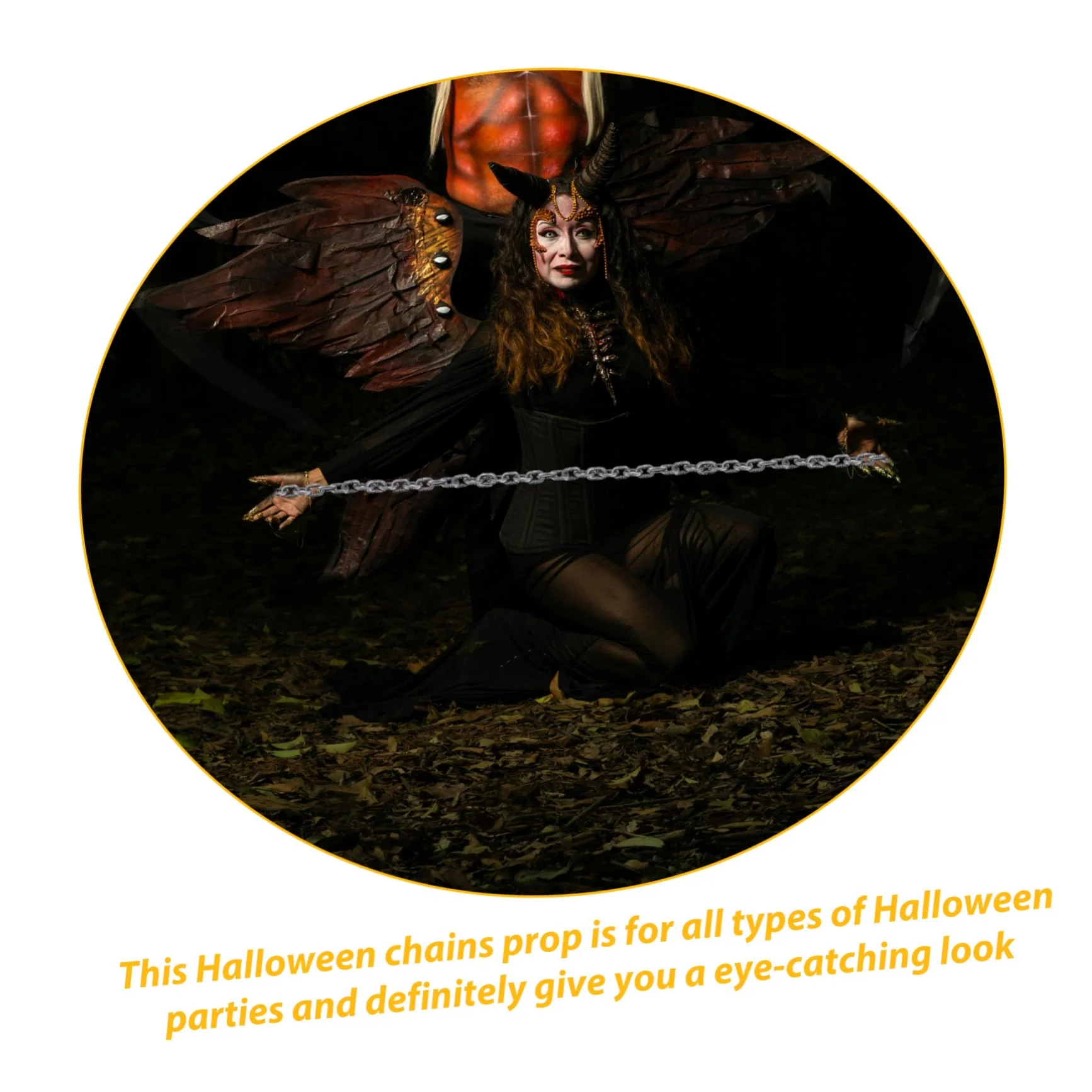 HOOTNEE Kunststoffkette Für Halloween-deko Robuste Schwarze Prop-kette Für Kostümpartys Lang Leicht Und Langlebig Für Gruselige Atmosphäre Und Fotorequisiten - Image 3