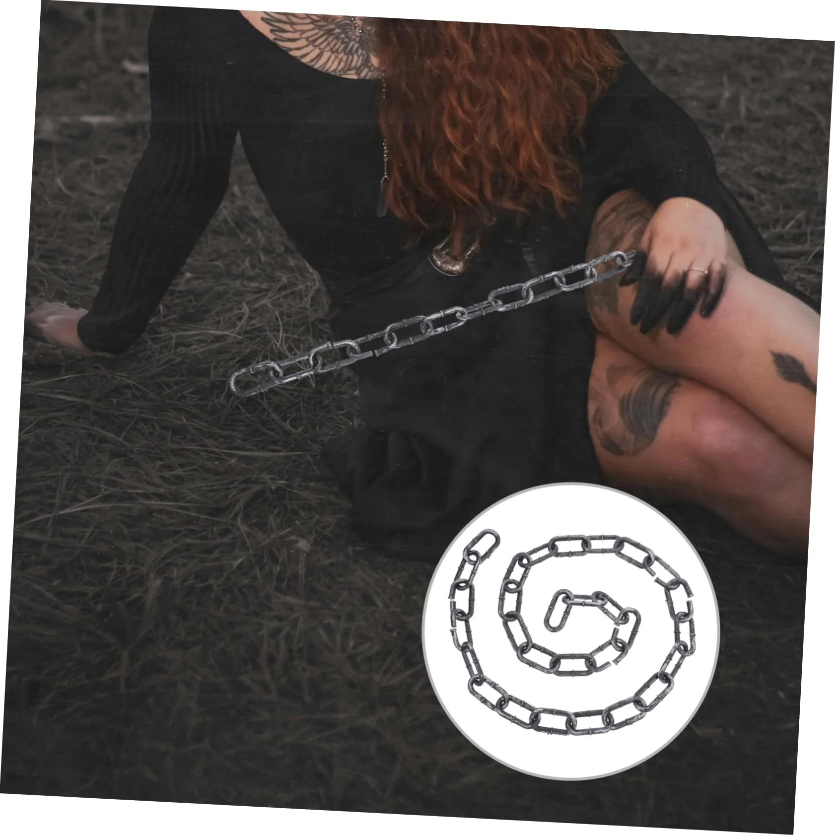 HOOTNEE Kunststoffkette Für Halloween-deko Robuste Schwarze Prop-kette Für Kostümpartys Lang Leicht Und Langlebig Für Gruselige Atmosphäre Und Fotorequisiten - Image 9