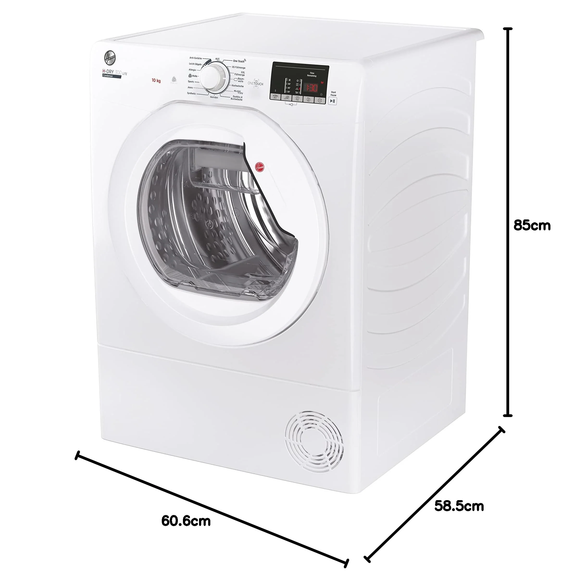 Hoover H-DRY 300 Lite Kondenstrockner / 10 kg/Smarte Bedienung mit NFC-Technologie/AquaVision-Kondenswasserbehälter/Weiß/Modell: HLE C10DE-84 - Image 9
