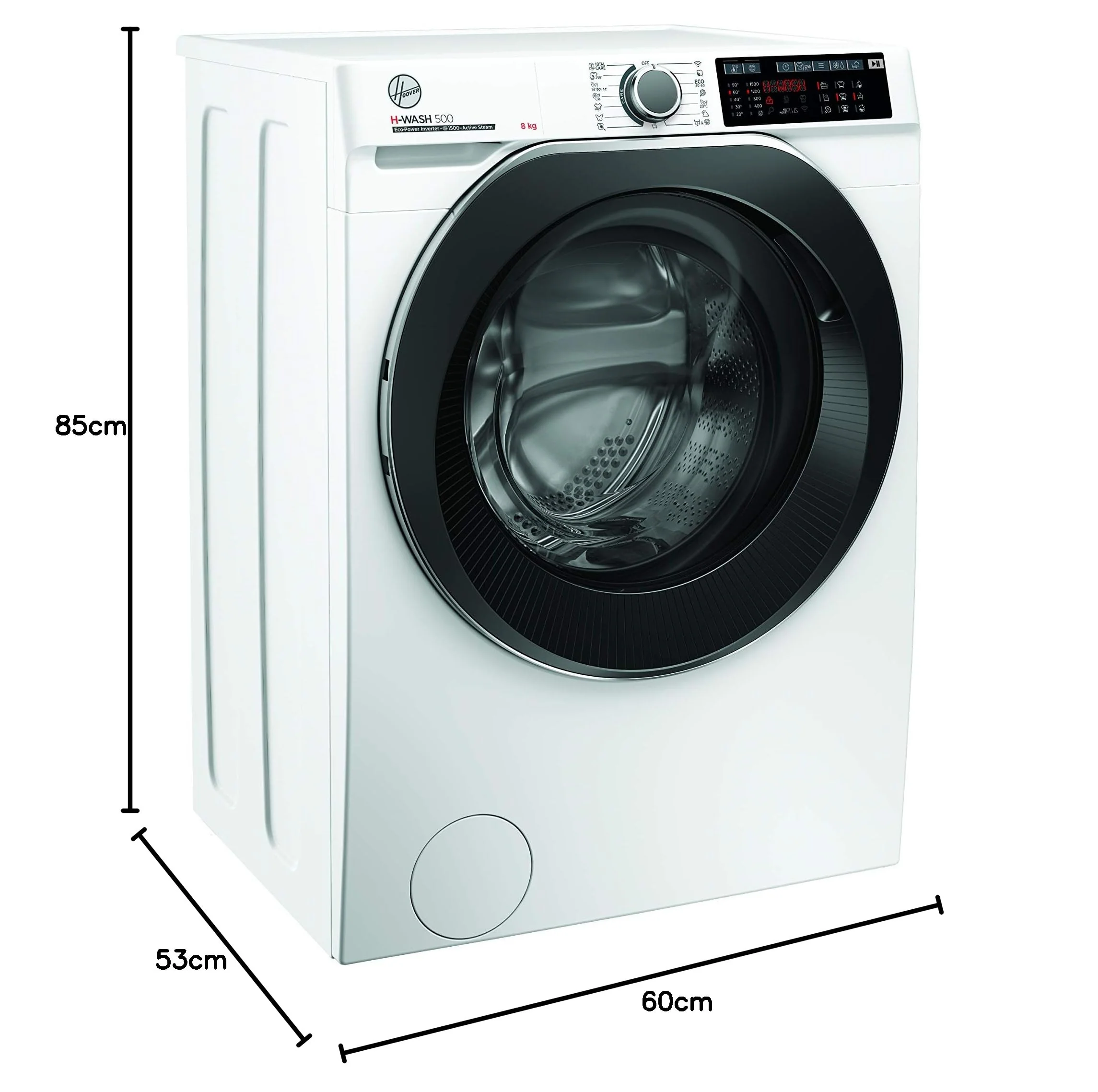 Hoover H-WASH 500 HWQ 58AMBS Waschmaschine / 8kg / 1500 U/Min. / Eco-Power Inverter Motor/ActiveSteam Dampffunktion/Mengenautomatik Plus/Aquastop/WLAN - Image 11