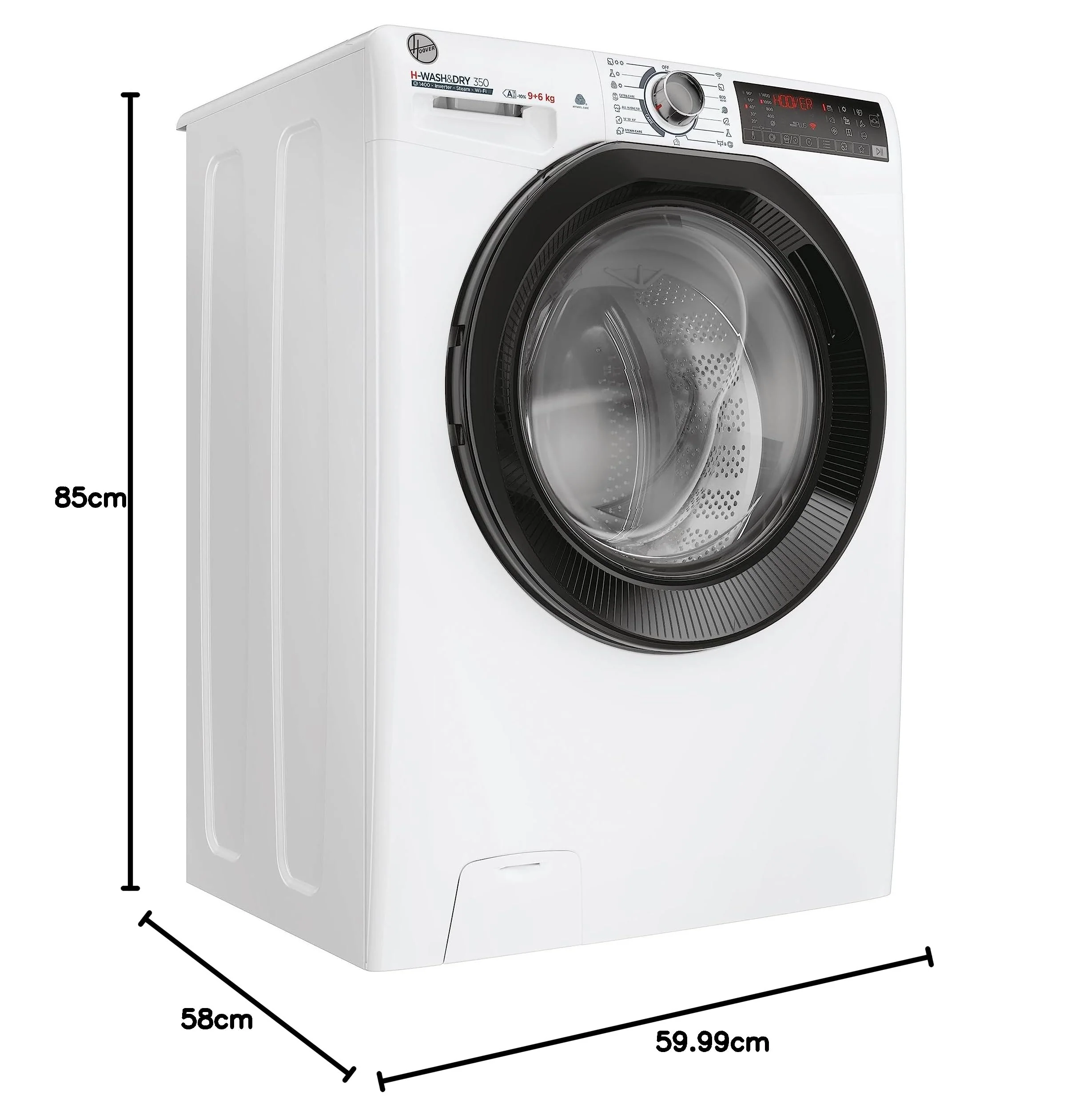 Hoover H-WASH&DRY 350 H3DPS4966TAMB6-S Waschtrockner/Energieeffizienzklasse D/A/Füllmenge Waschen 9 kg/Trocknen 6 kg/Active Steam Dampffunktion/Inverter Motor/WiFi & Bluetooth - Image 4