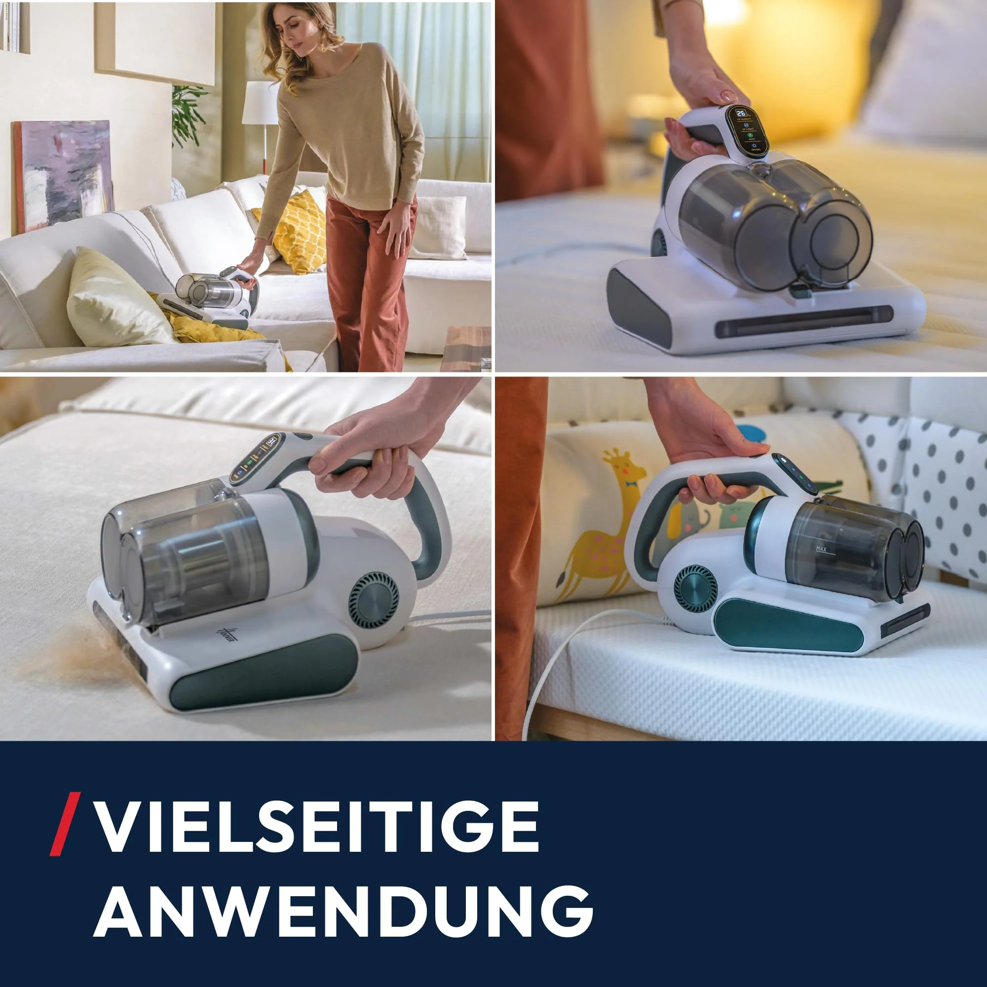 Hoover HMC5 Matratzen Handstaubsauger, 4 automatische Funktionen: Beat&Roll, Staubsaugen, UV-C-Licht, Trocknen, Entfernung von Staubmilben, Bakterien, Allergenen, Milbensauger für Matratzen [HMC510UV] - Image 5