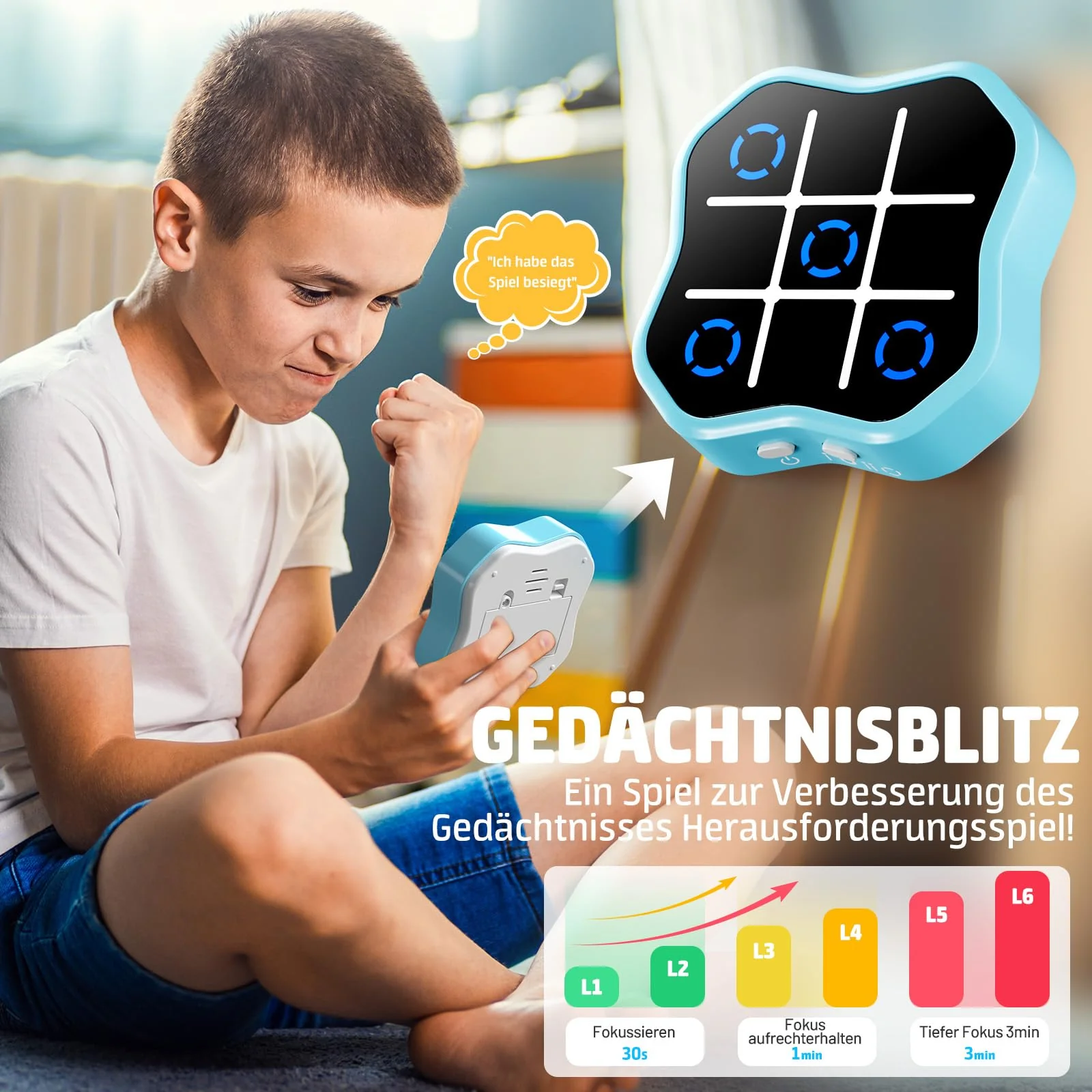 Hot Bee Tic Tac Toe Extreme, Elektronisches Tic Tac Toe Spiel für Erwachsene Kinder, Reisespiele Brettspiele, Gedächtnisspiele, Weihnachts Geschenk für Kinder 3-10 Jahre - Image 5