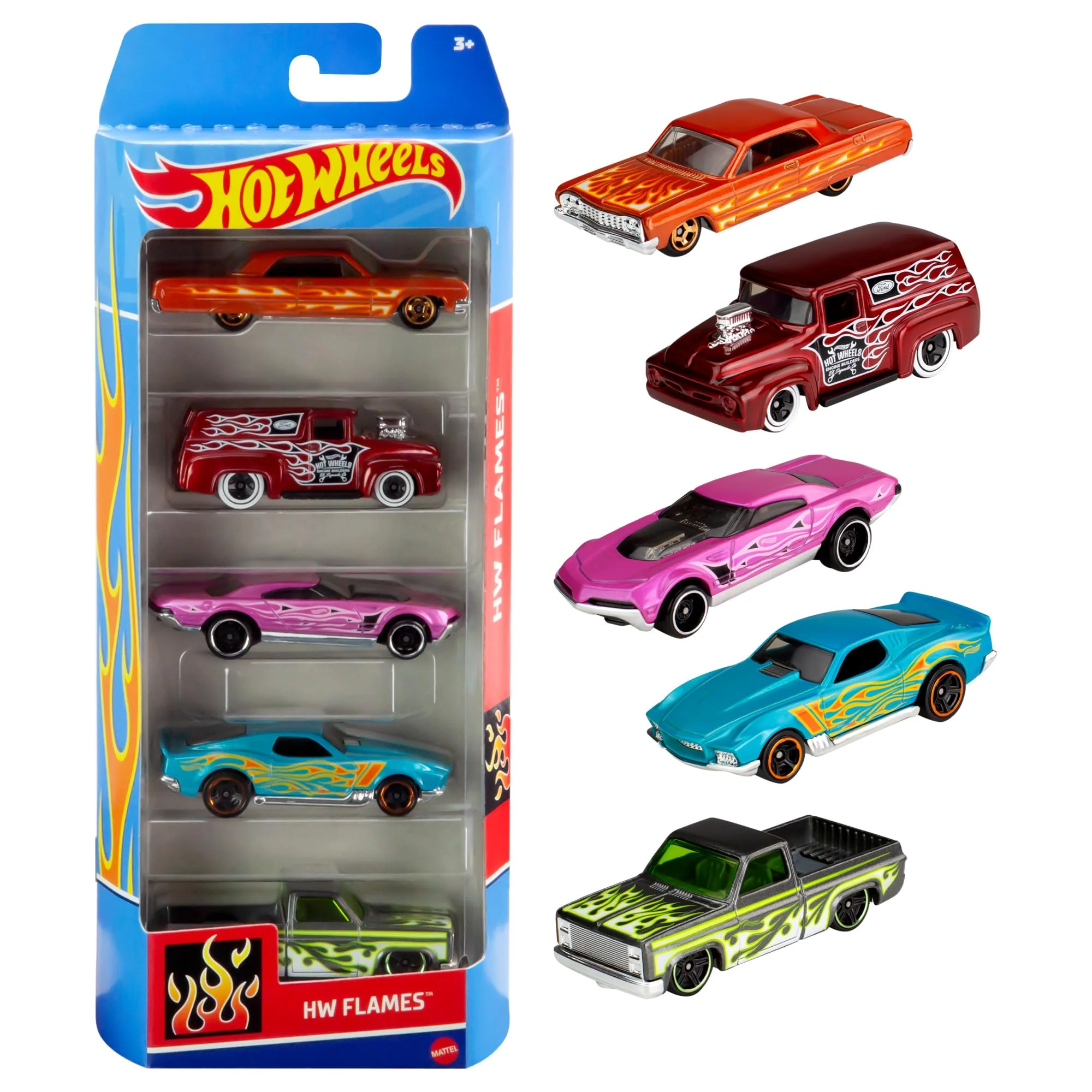 Hot Wheels 1806 - Geschenkset, je 5 Fahrzeuge, zufällige Autos/Fahrzeugmodelle, 5er Pack, 24.13 x 10.67 x 4.06 cm