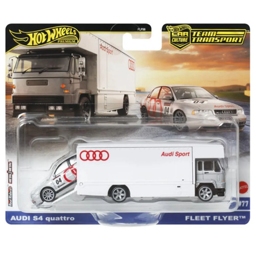 Hot Wheels Audi S4 Quattro + Fleet Flyer Team Transport Fahrzeuge - Image 2
