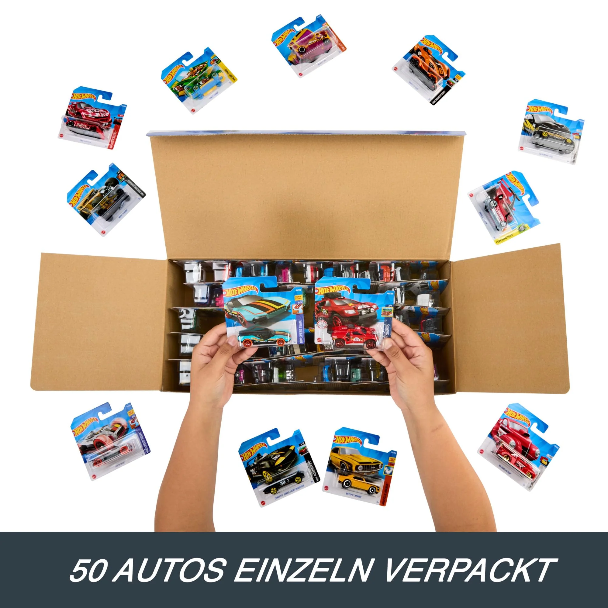 Hot Wheels Autos Set, 50er Pack, Verschiedene Modelle von Spielzeugautos, Maßstab 1:64, mit realistischen Details, Auto Spielzeug, Stile variieren, Spielzeug ab 3 Jahre, V6697 - Image 5