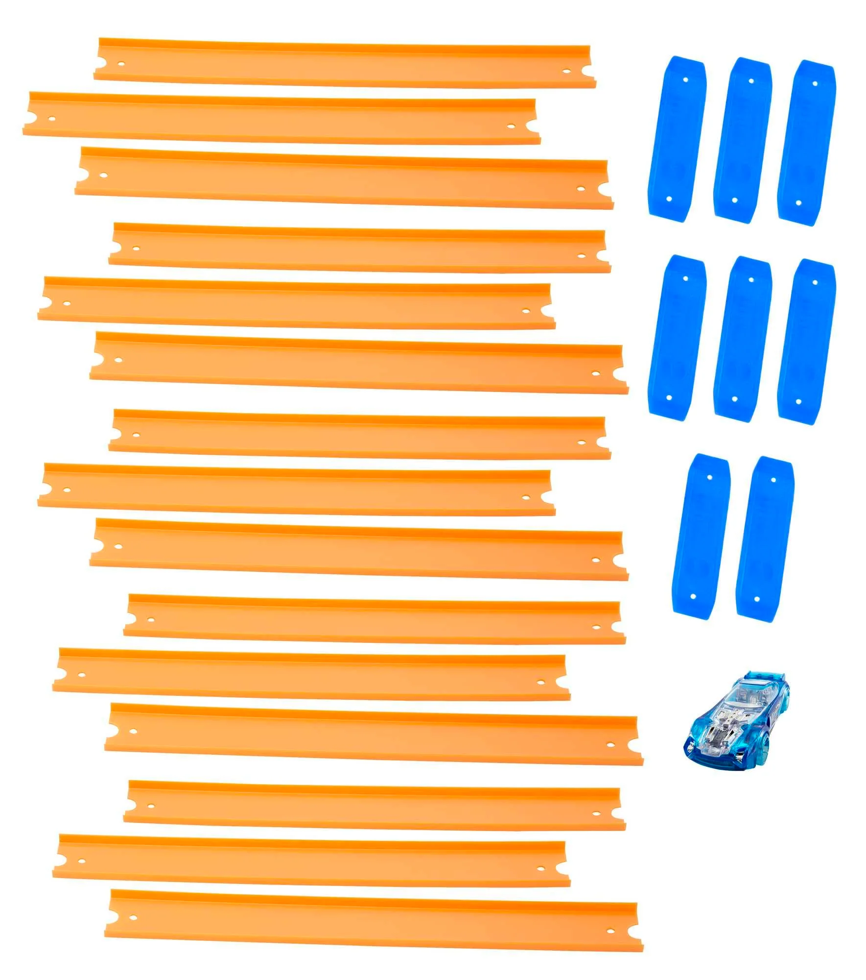 Hot Wheels Bahn Track Builder, Trackteile & Verbindungsstücke (36 Teile) für Autorennbahnen der Hot Wheels Autos, inkl. 1 Spielzeugauto, Auto Spielzeug, Spielzeug ab 4 Jahre, BHT77 - Image 3