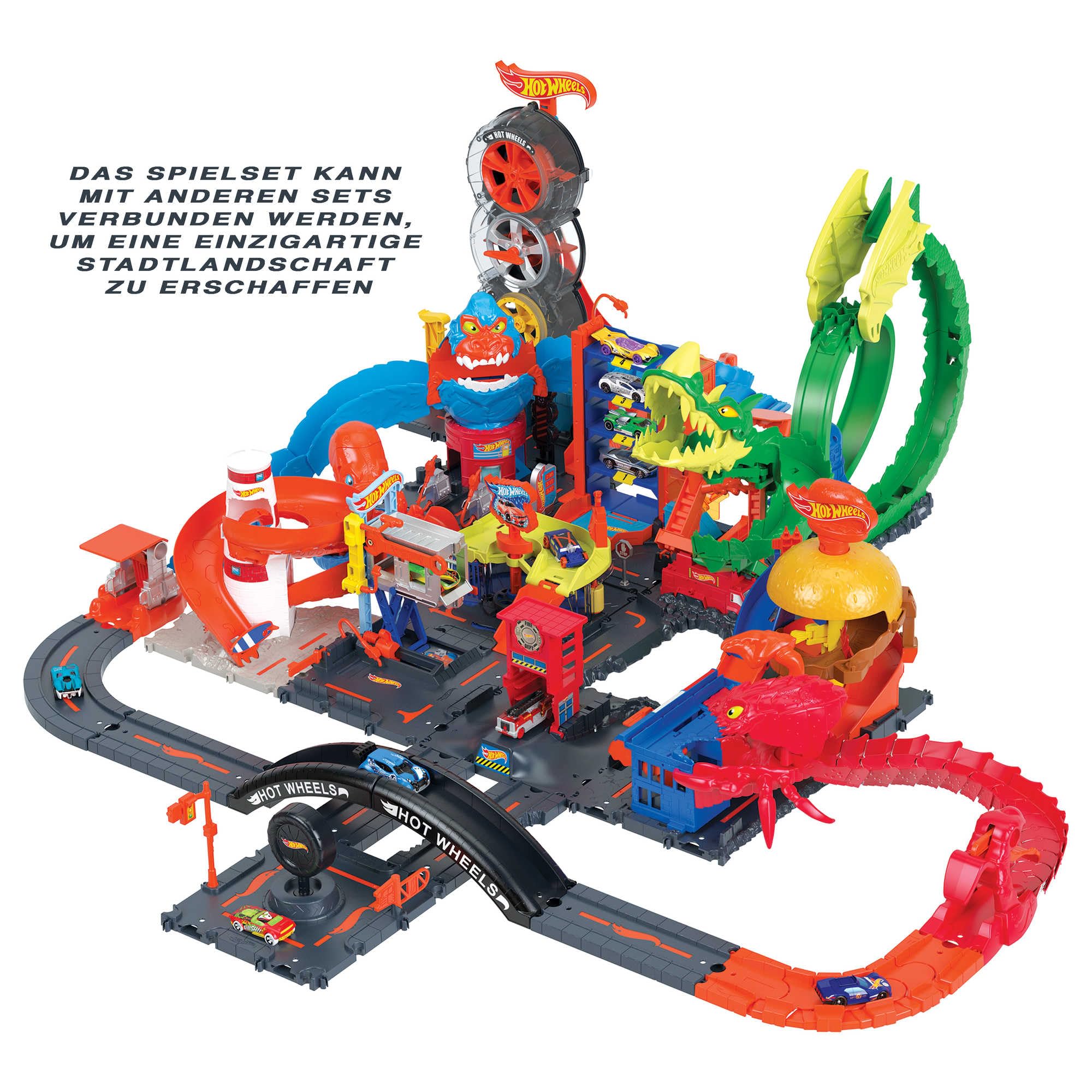 HOT WHEELS City - Erweiterungs-Streckenset inklusive 10 Komponente für individuelle Gestaltung und Action-Auto, Kinder ab 4 Jahre, HDN95 - Image 3