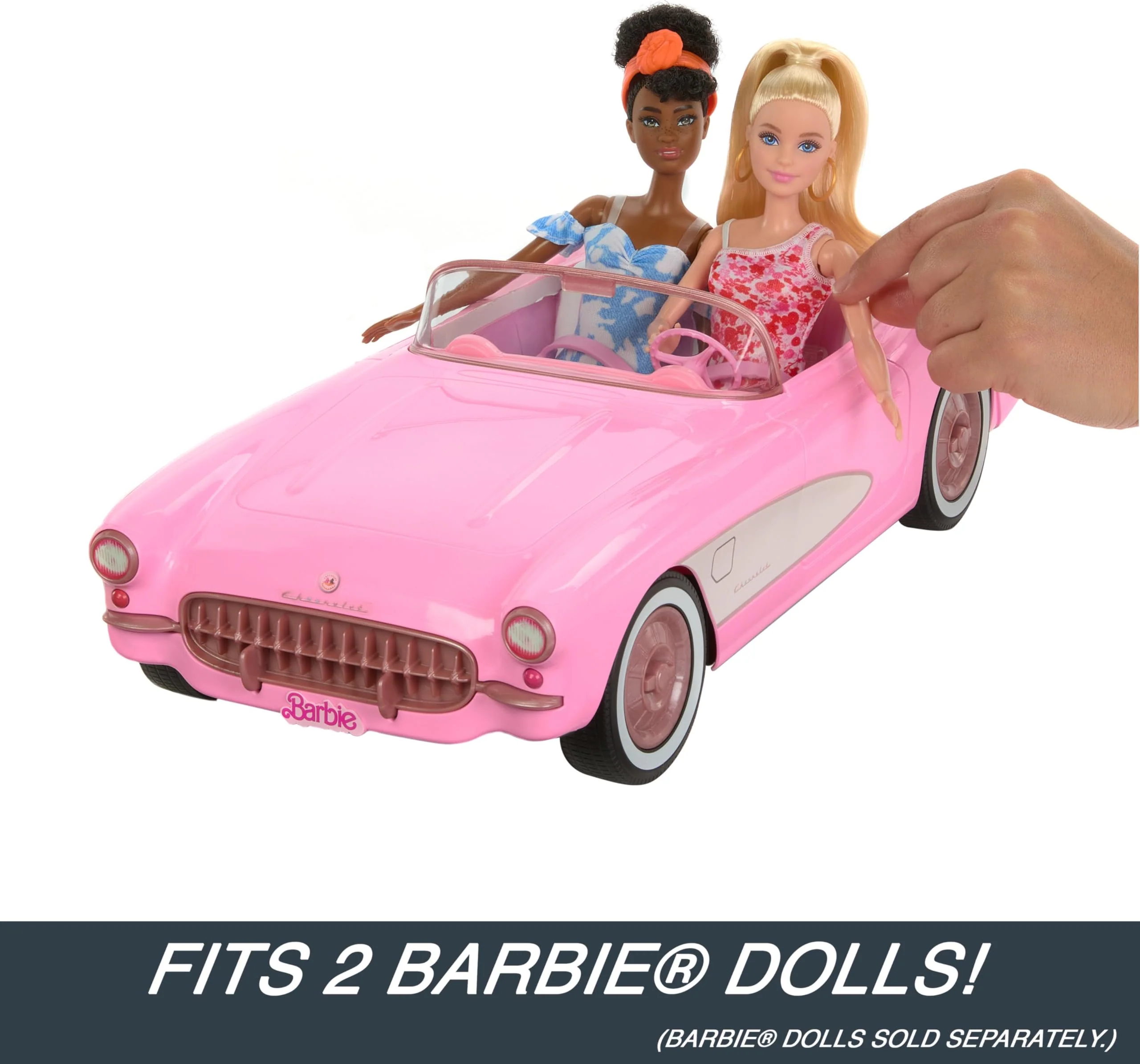 Hot Wheels Ferngesteuertes Auto, R/C Barbie Corvette - ferngesteuertes Fahrzeug, 1956 Corvette Stingray, 2,4 GHz Frequenz, bis zu 8 km/h, Platz für 2 Barbie-Puppen, HPW40 - Image 3
