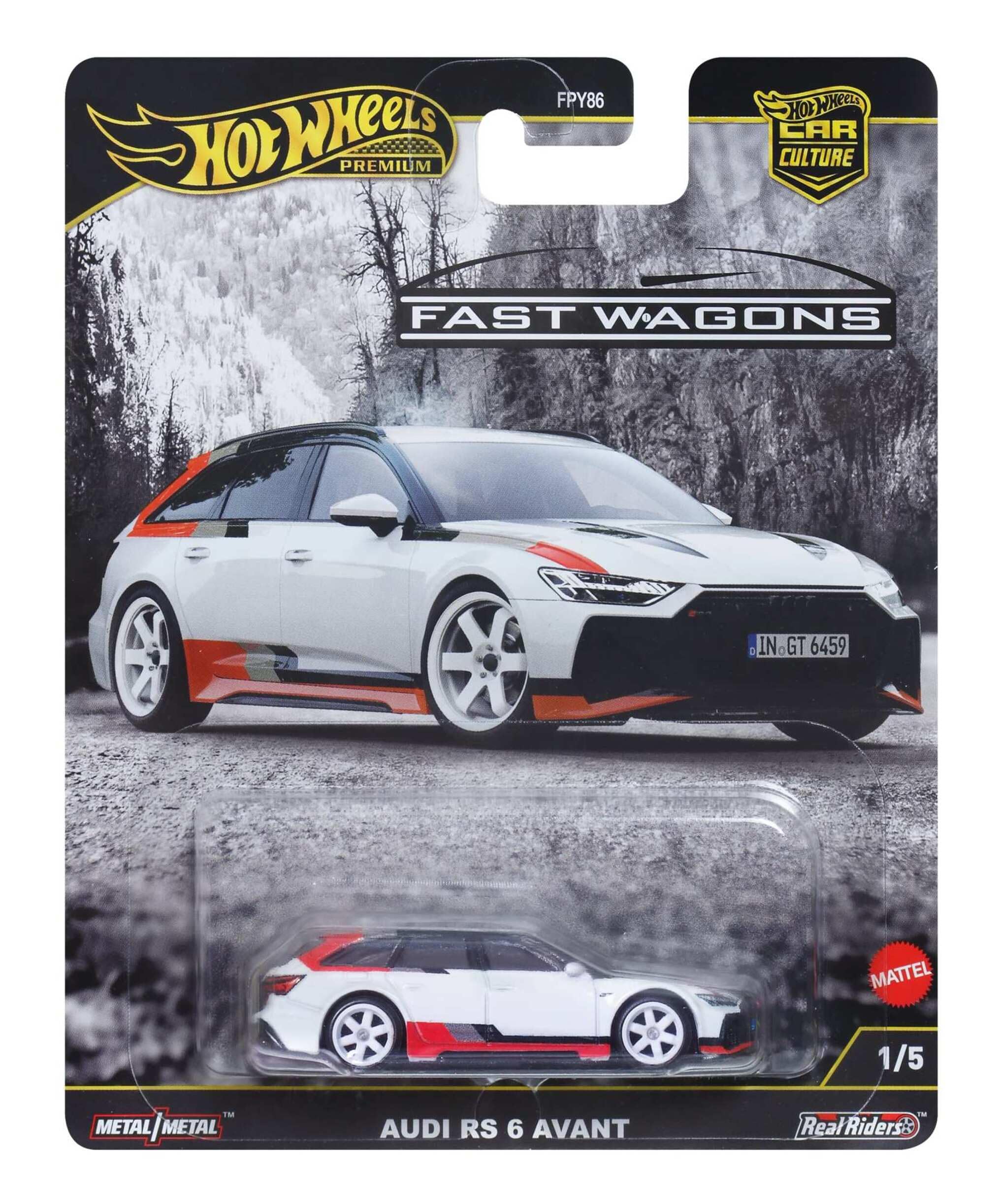 Hot Wheels Premium Car Culture Sammel-Spielzeugauto, Die-Cast Mazda RX3 Wagon im Maßstab 1:64, Fast Wagons Fahrzeug mit Real Riders-Rädern, JBK51 - Image 2