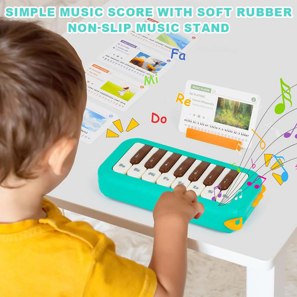 HOTUT Klavier Keyboard Kinder, Kinder Klaviertastatur für Baby, Multi-Funktions Musikspielzeug mit Licht & Ton, Musik Baby Spielzeug für ab 18 Monate Kleinkinder, Klavierspielzeug Geschenk - Image 3