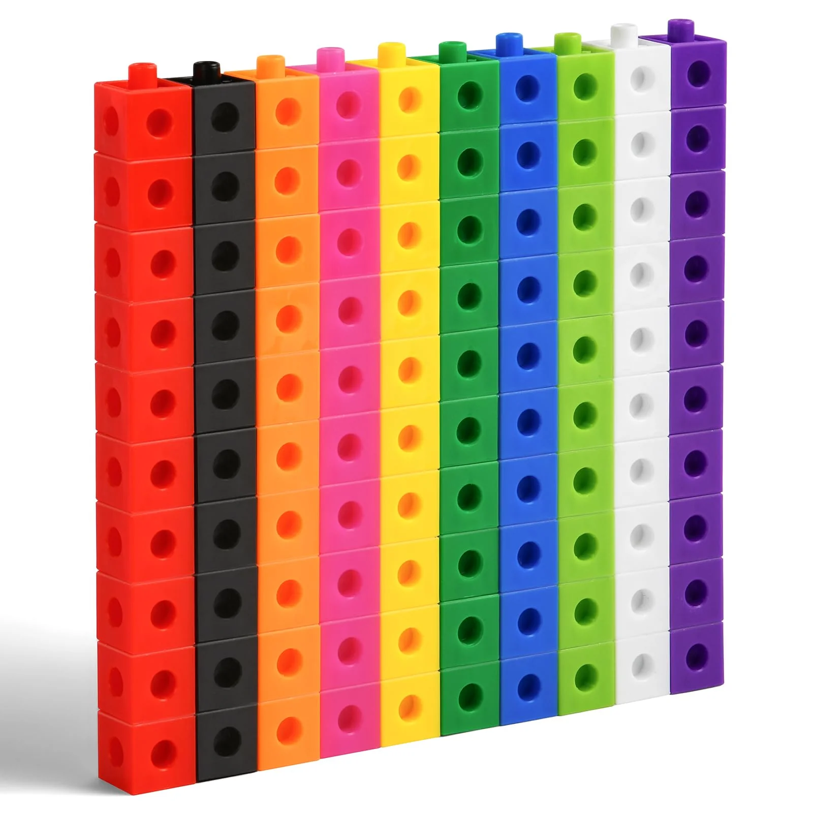 HOTUT Steckwürfel, 100 Stück Mathe Würfel, rechenwürfel grundschule, Lernen Lernspiele, rechenhilfe Geschenk ab 3-8 Jahren Jungen und Mädchen