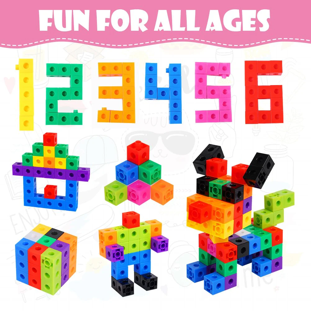 HOTUT Steckwürfel, 100 Stück Mathe Würfel, rechenwürfel grundschule, Lernen Lernspiele, rechenhilfe Geschenk ab 3-8 Jahren Jungen und Mädchen - Image 5