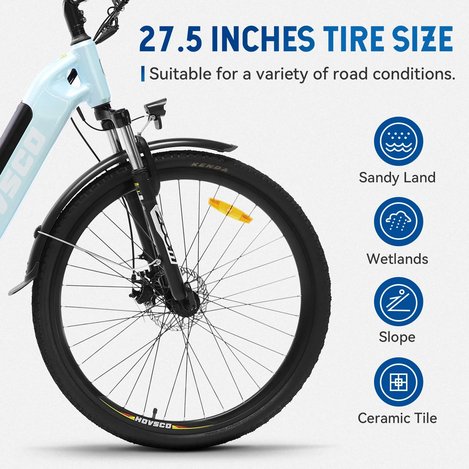 HOVSCO E-Bike, 27.5" 28" E-Mountain Bike, City Bike, 250W Bafang Motor, 36V 12.5Ah Abnehmbarer Akku, 7-Gang, Shimano Schaltung, Doppelscheibenbremse, Elektrofahrrad für Damen Herren - Image 3